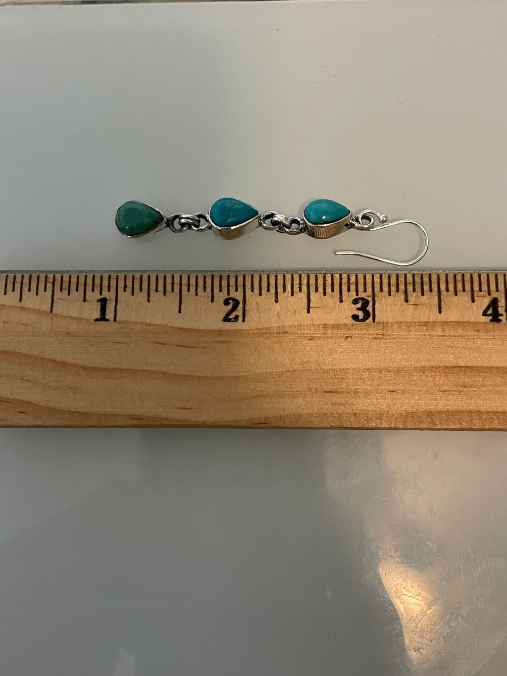 Kingman Turquoise Drop Dangle Earrings | 925 Sterling Silver C828