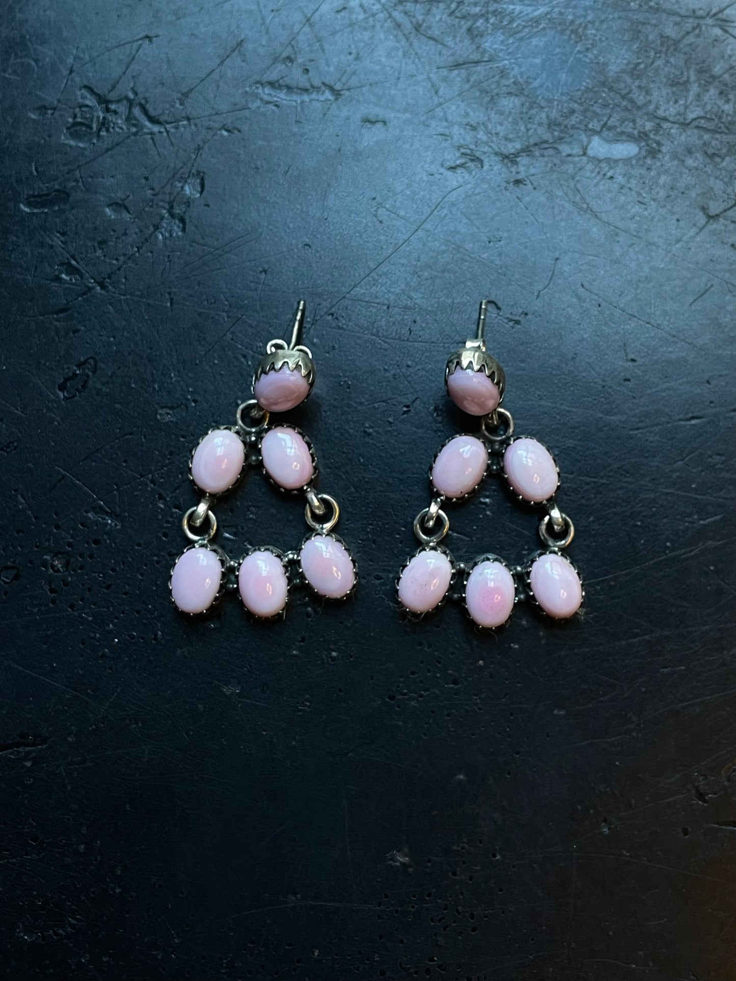 Pink Conch Drop Earrings | 925 Sterling Silver E378