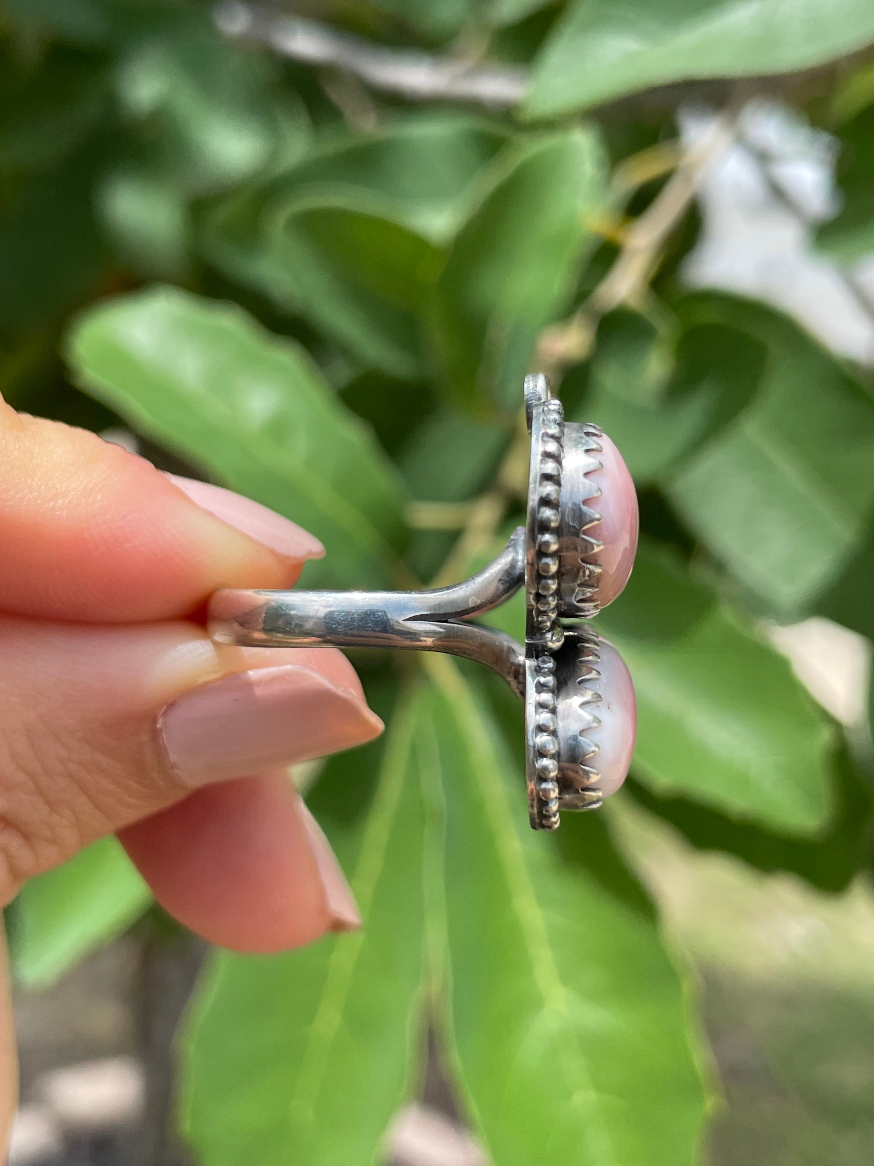 Pink Conch Butterfly Ring Size 9 | 925 Sterling Silver D177
