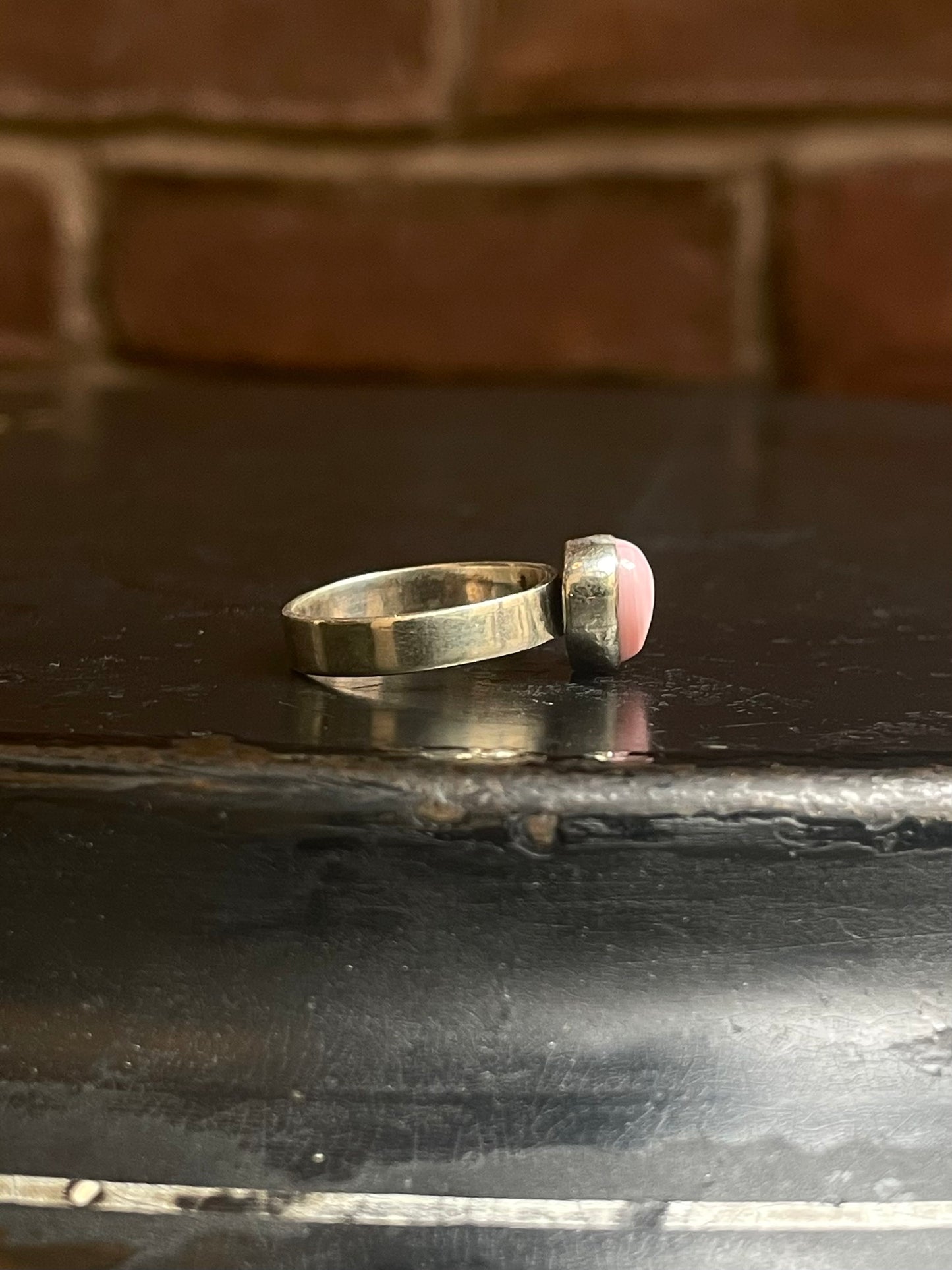 Pink Conch Heart Ring Size 6 | 925 Sterling Silver G125