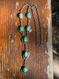 Turquoise Leaf Lariat Necklace | Sterling Silver 925 B426