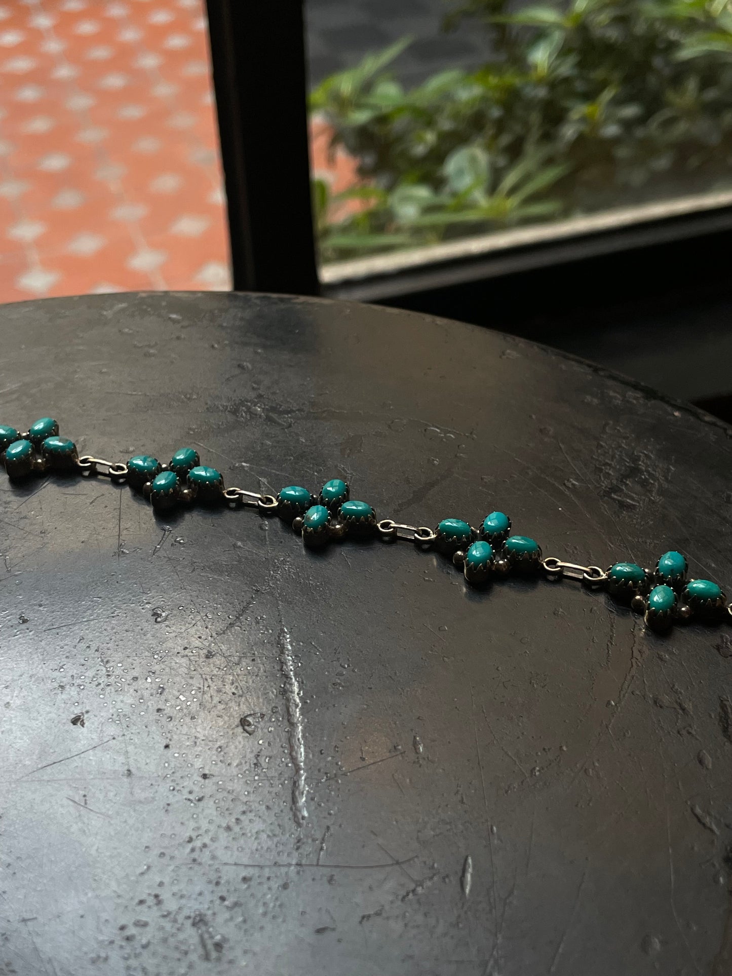 Turquoise Cluster Link Bracelet | 925 Sterling Silver G416