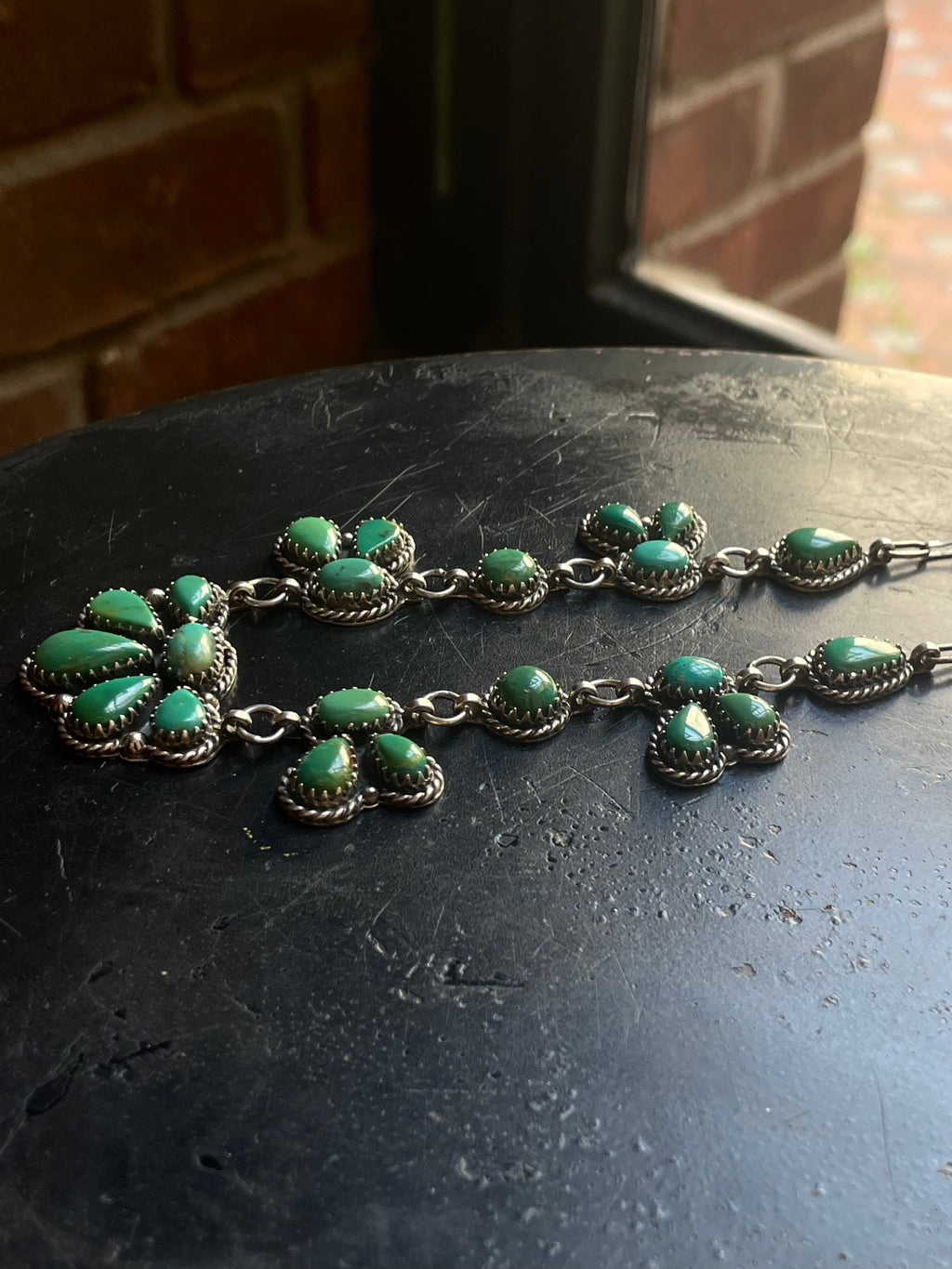 Kingman Turquoise Floral Lariat Necklace | 925 Sterling Silver G605