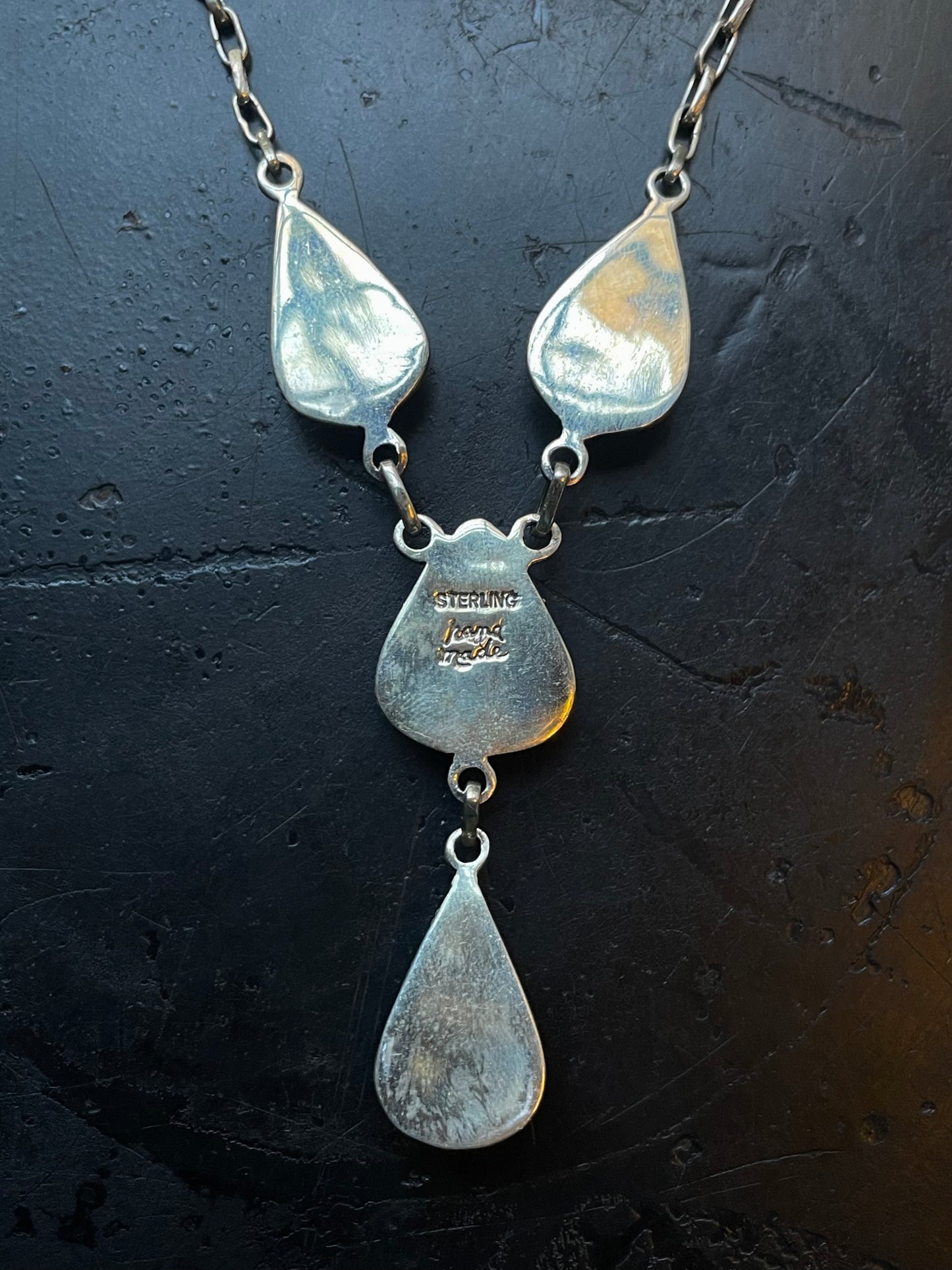 Turquoise Lariat Necklace | 925 Sterling Silver E634