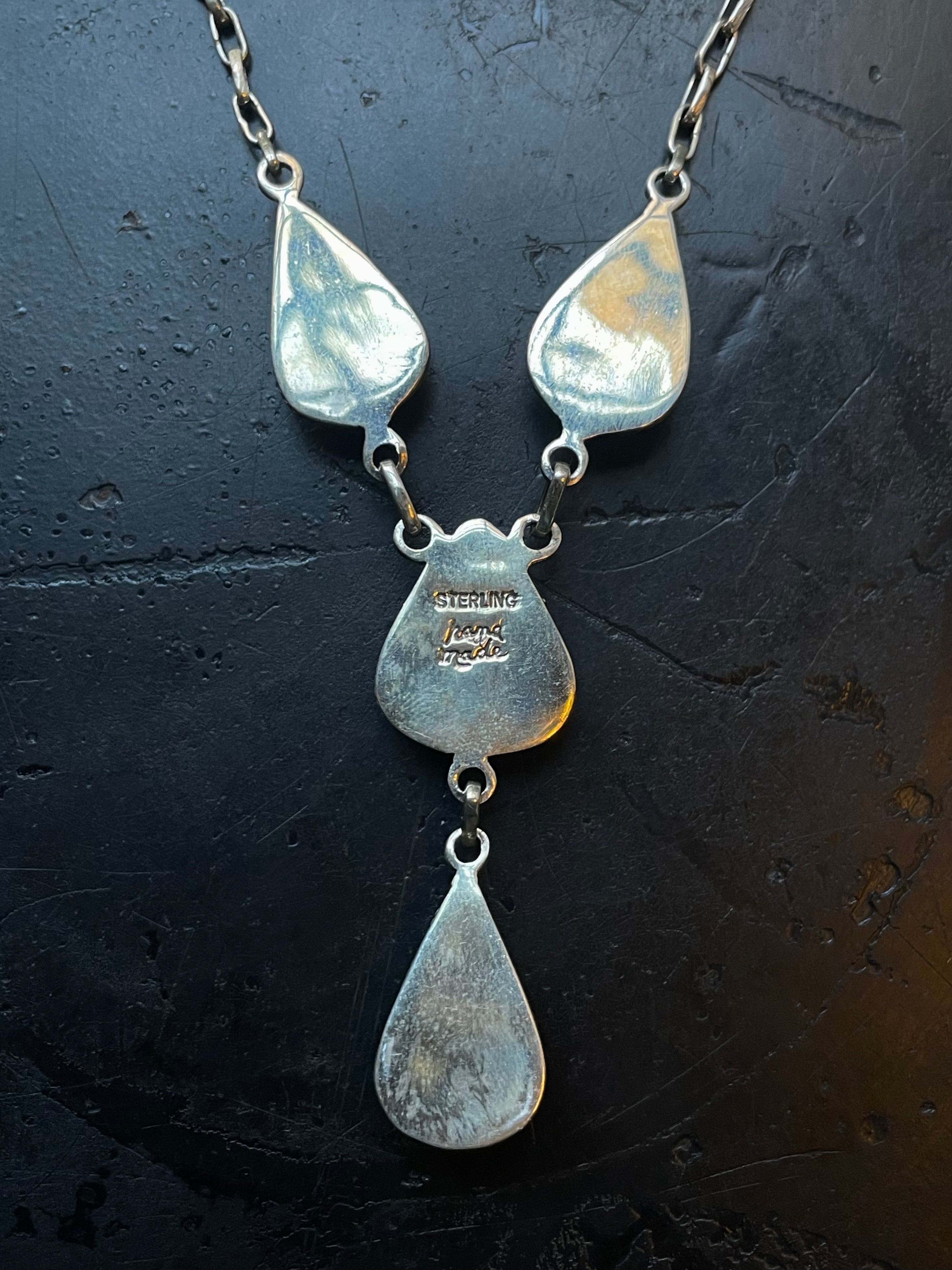 Turquoise Lariat Necklace | 925 Sterling Silver E634