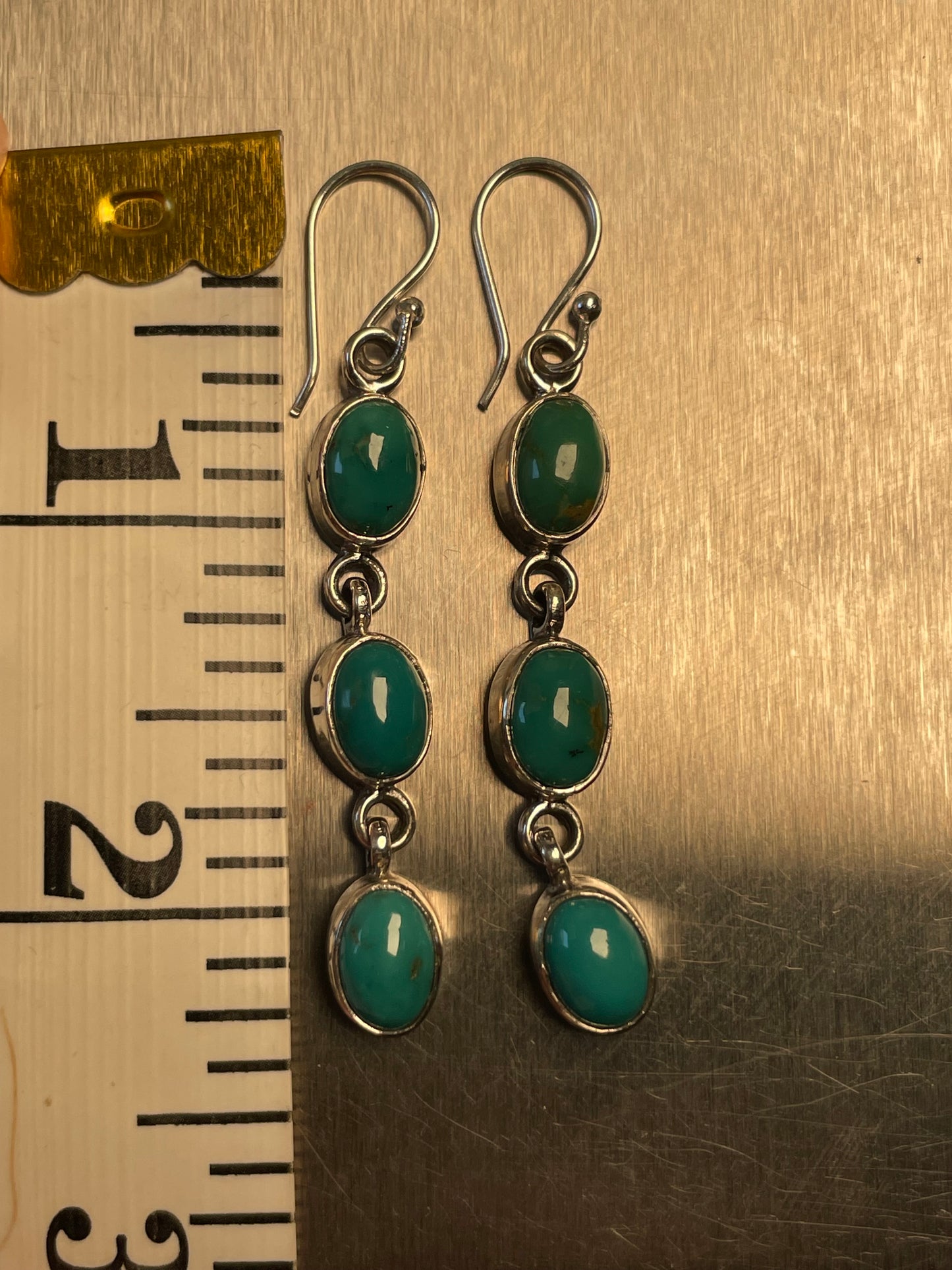 Kingman Turquoise Hook Earrings | 925 Sterling Silver D186