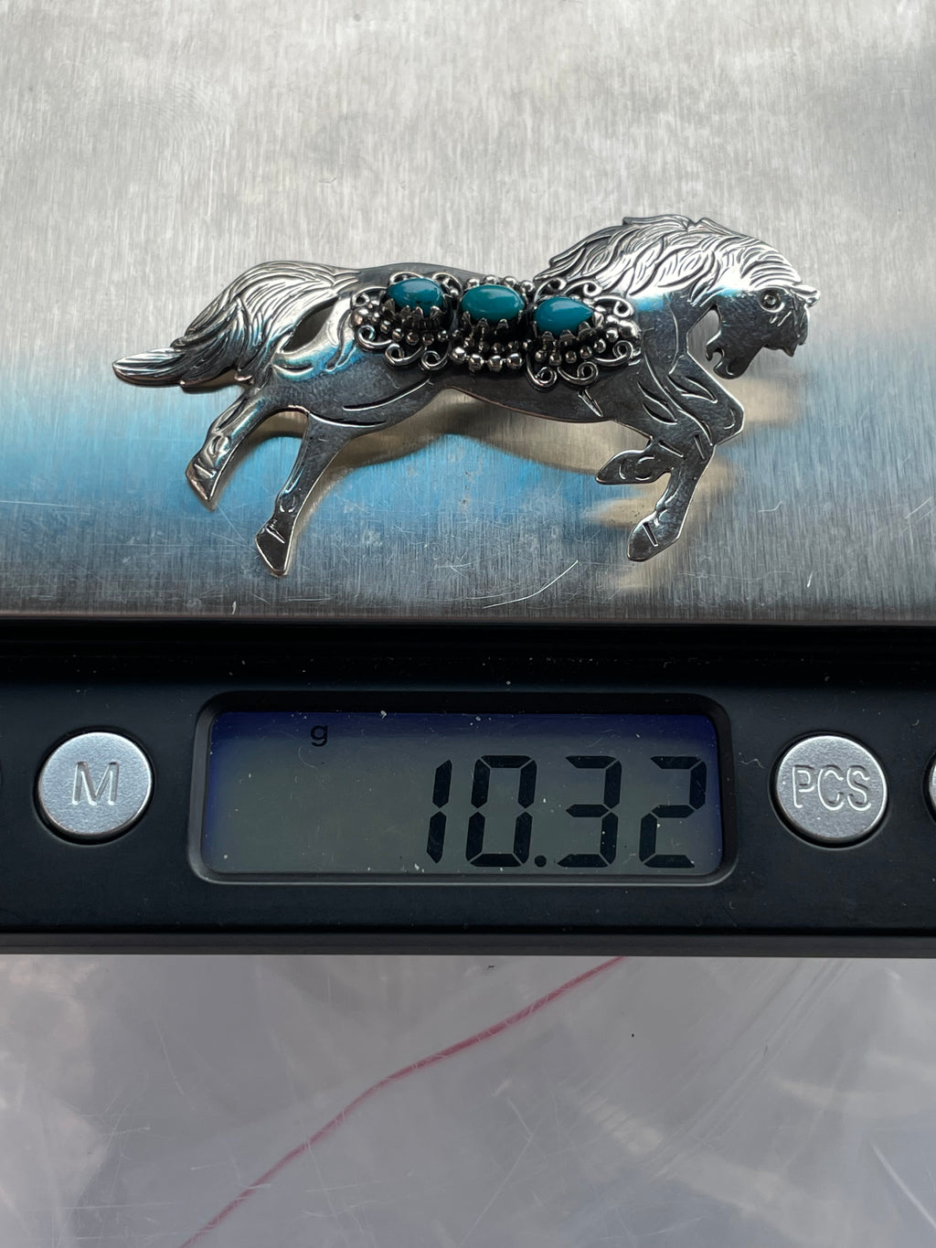 Turquoise Horse Pendant | Sterling Silver 925 B729
