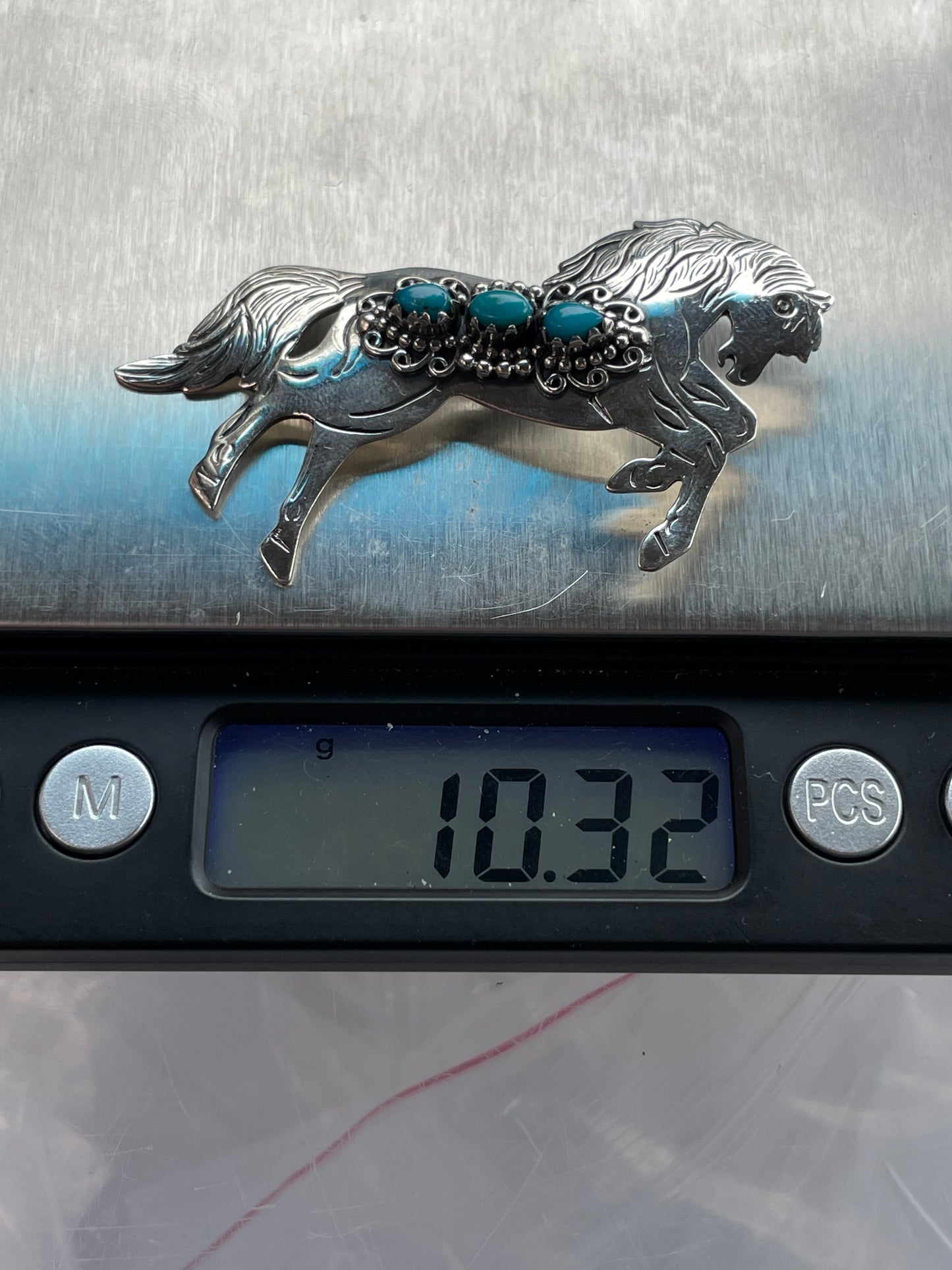 Turquoise Horse Pendant | Sterling Silver 925 B729