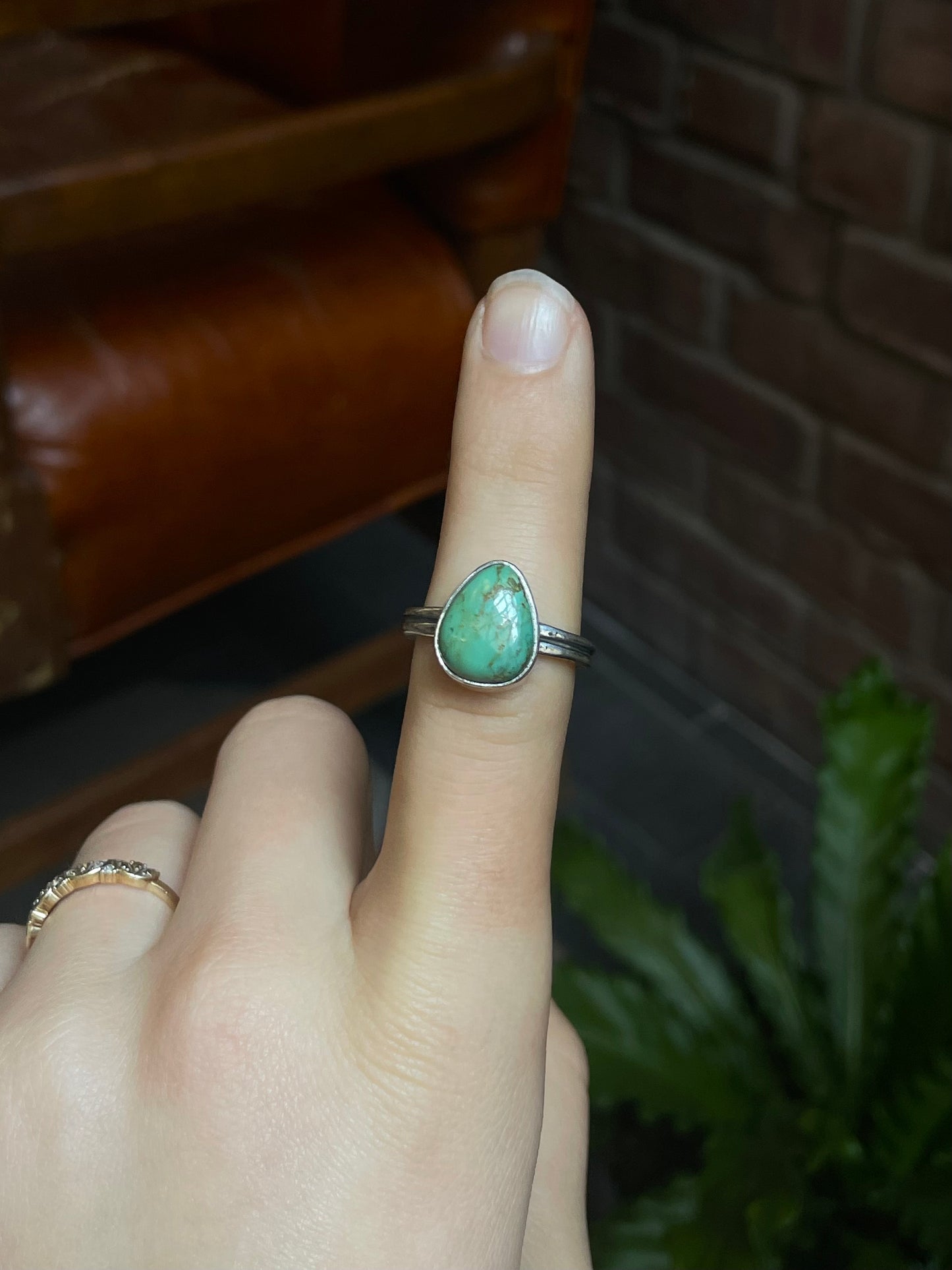 Turquoise Ring | 925 Sterling Silver Size 8 E454