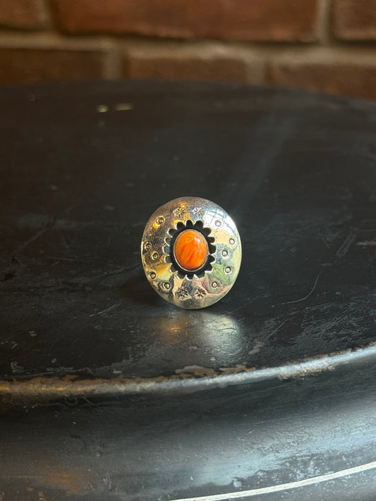 Spiny Oyster Shadow Box Ring | 925 Sterling Silver | Size 7 C267