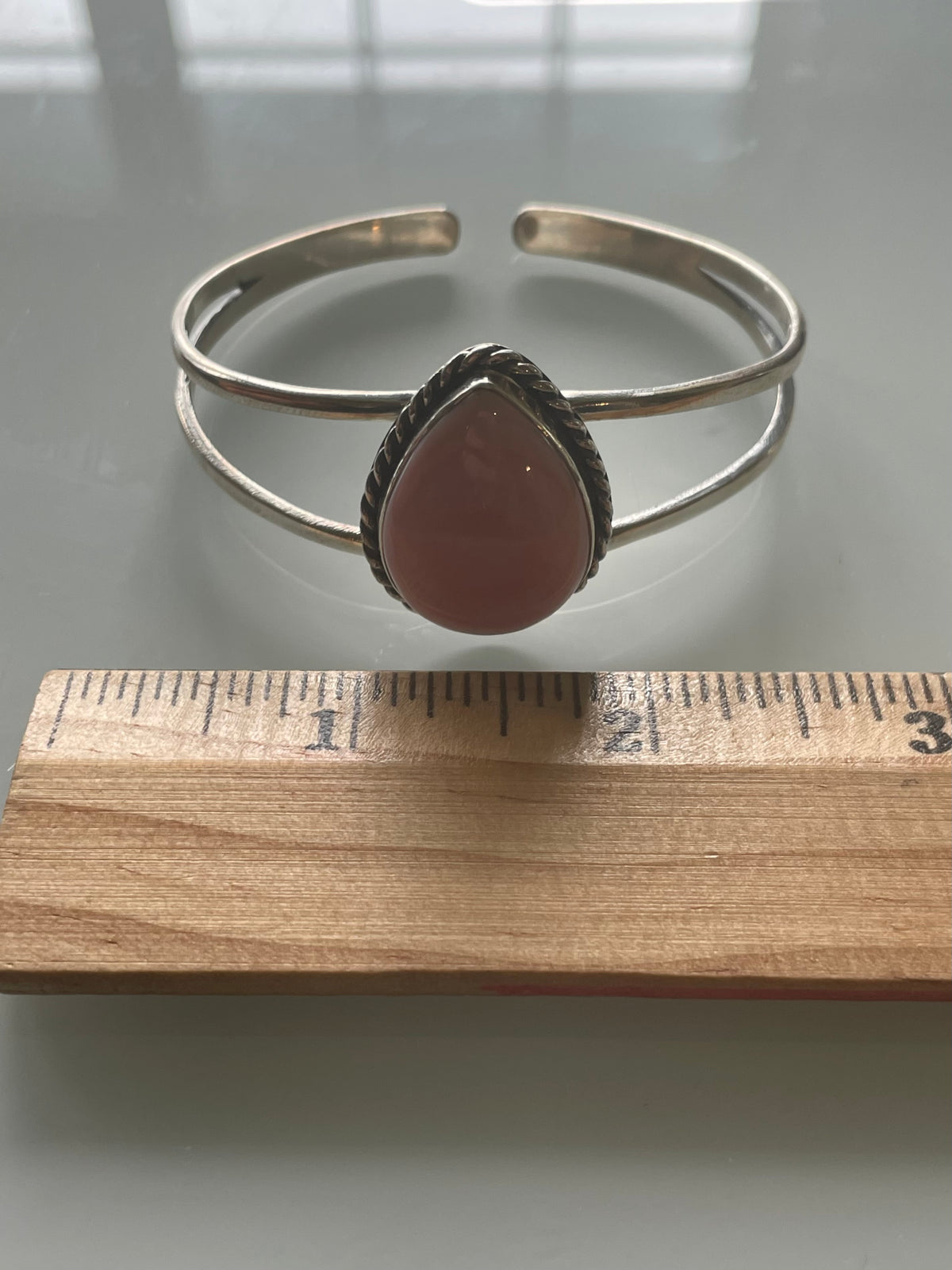 Pink Conch Teardrop Cuff Bracelet | 925 Sterling Silver G769
