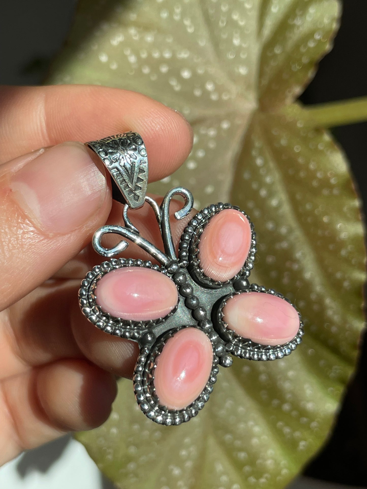 Pink Conch Butterfly Pendant | Sterling Silver 925