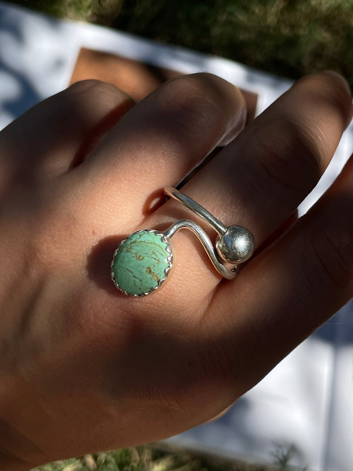 Turquoise Ring | 925 Sterling Silver | Size 8 D355