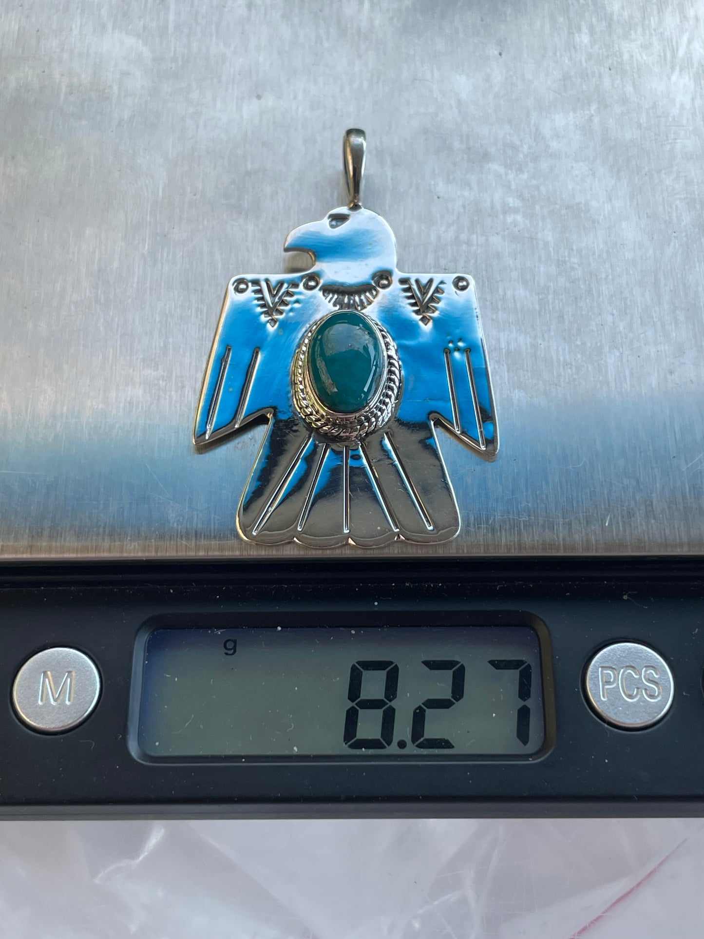 Turquoise Thunderbird Pendant | Sterling Silver 925 B693