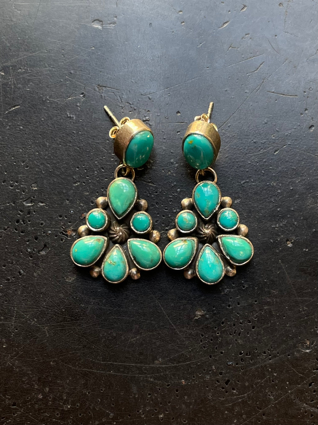 Kingman Turquoise Stud Earrings | 925 Sterling Silver G638