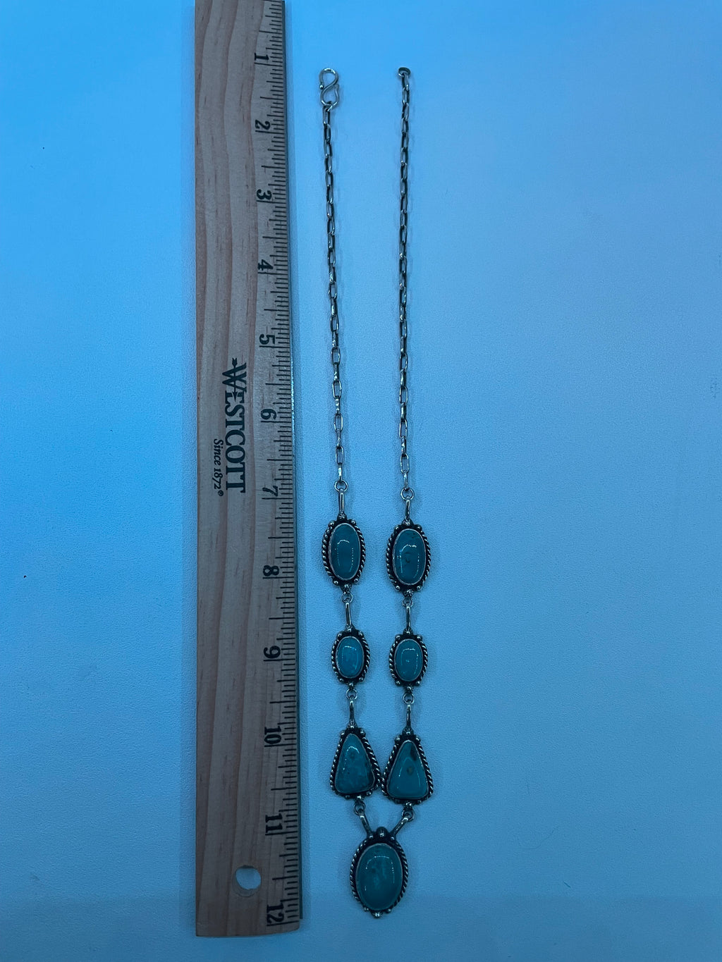 Kingman Turquoise Lariat Necklace | 925 Sterling Silver E352