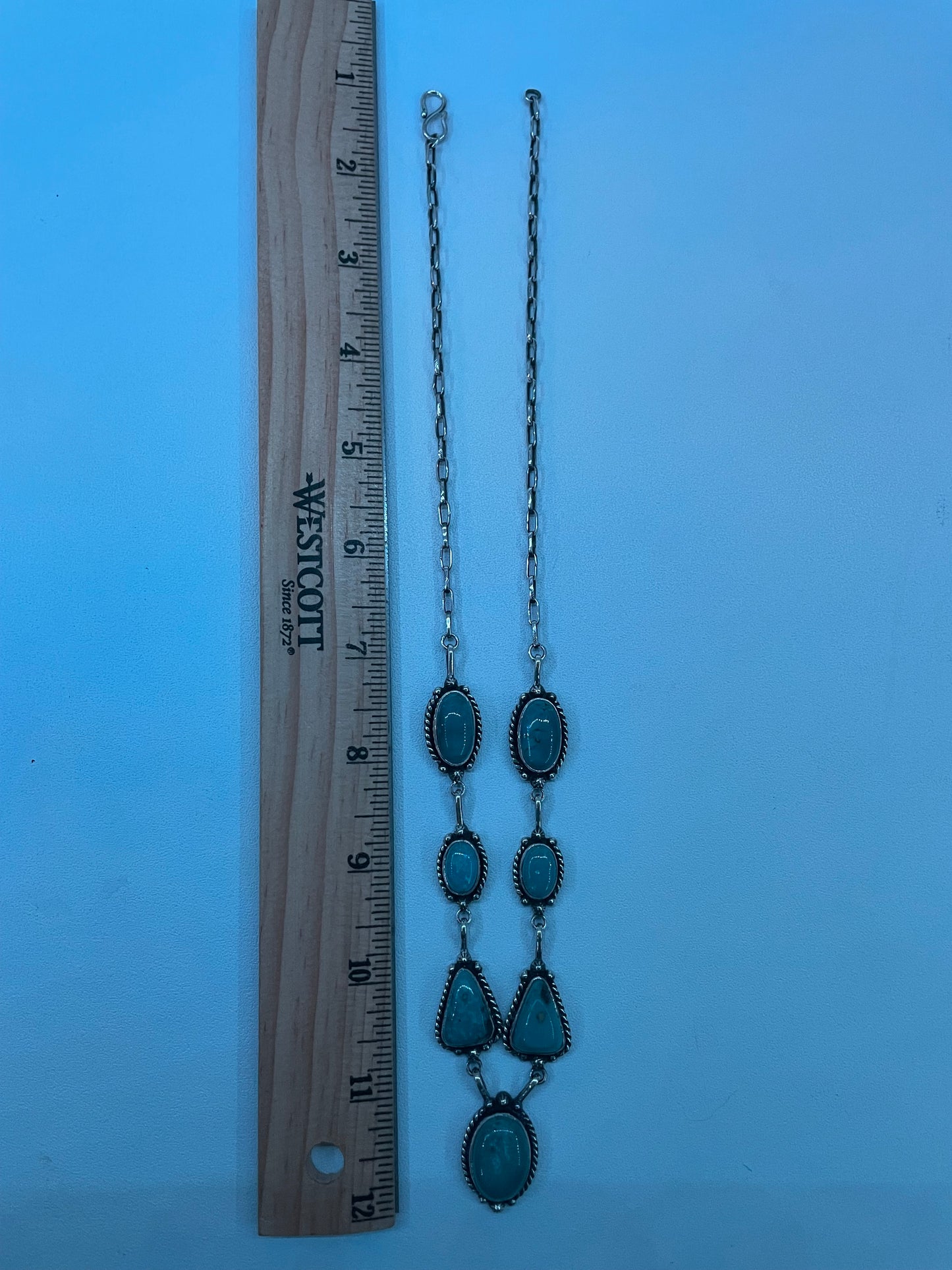 Kingman Turquoise Lariat Necklace | 925 Sterling Silver E352
