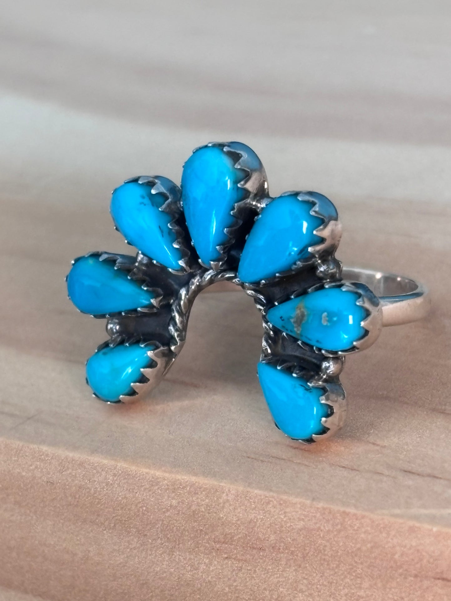 Kingman Turquoise Naja Ring Size 10 | 925 Sterling Silver