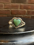 Adjustable Kingman Turquoise Heart Cuff | Sterling Silver | A769