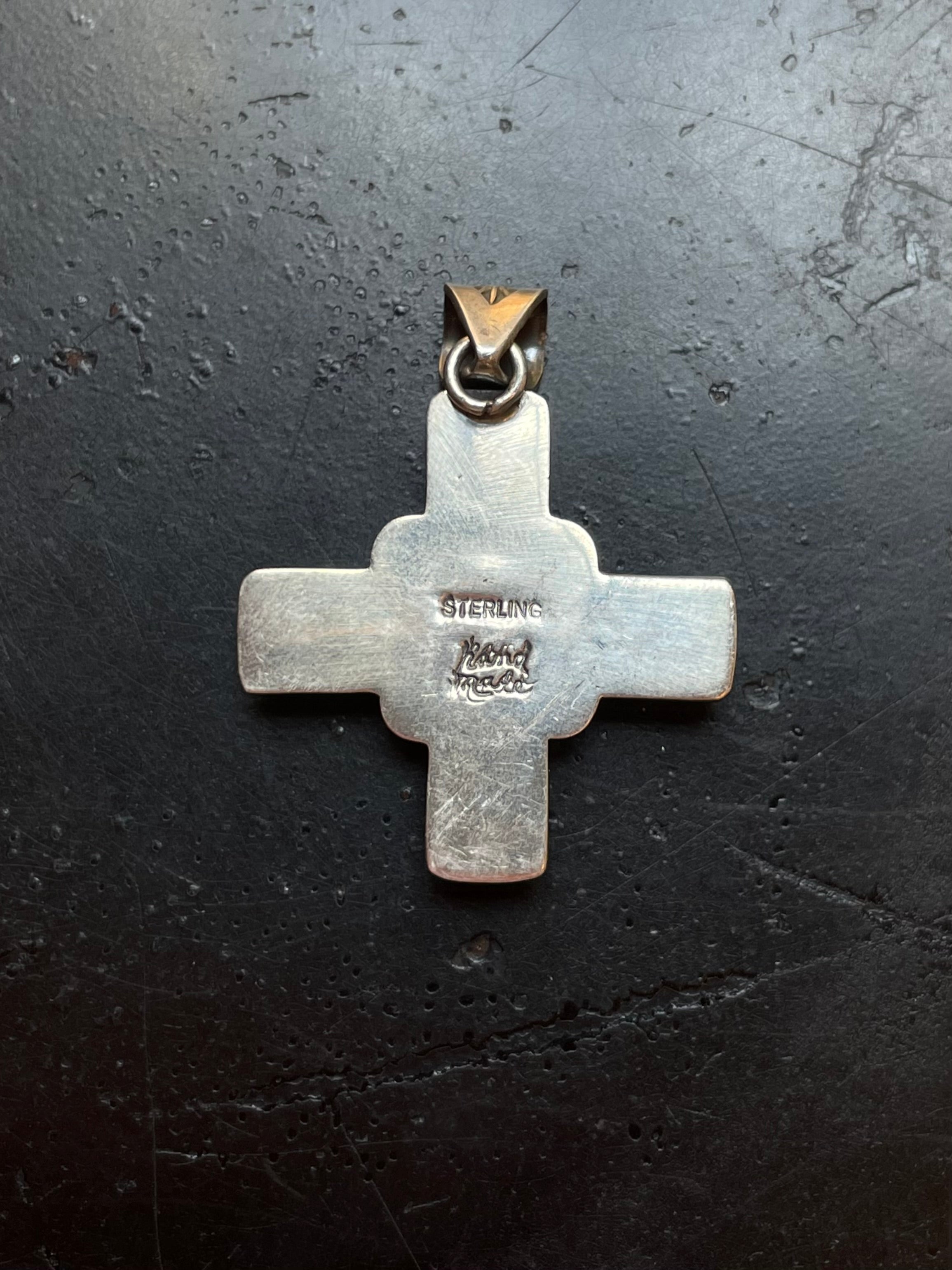 Kingman Turquoise Zia Cross Pendant | 925 Sterling Silver G625