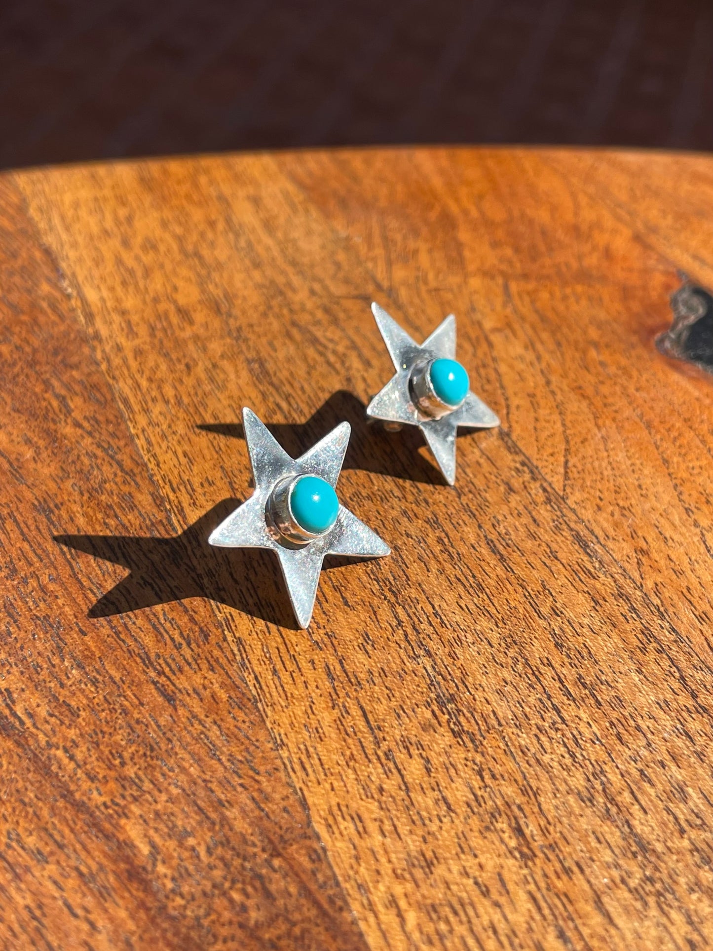 Kingman Turquoise Star Stud Earrings | 925 Sterling Silver C825