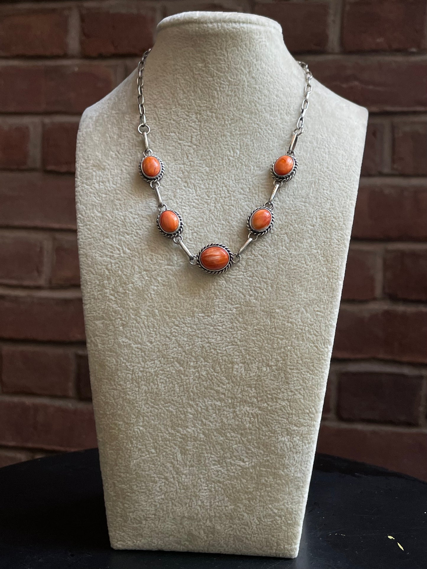 Spiny Oyster Link Necklace | Sterling Silver E936