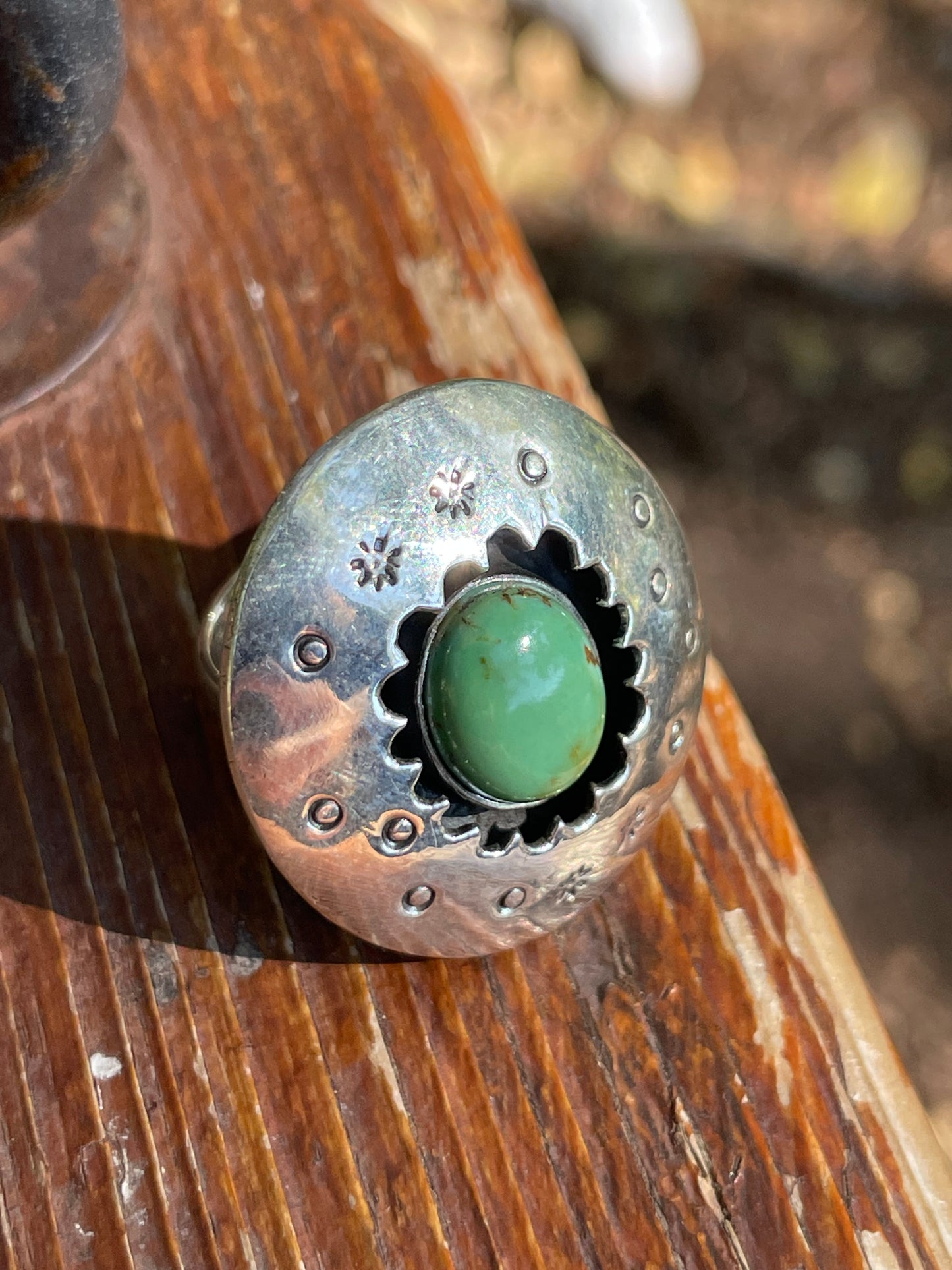 Turquoise Shadow Box Ring | Sterling Silver 925 | Size 6 B390