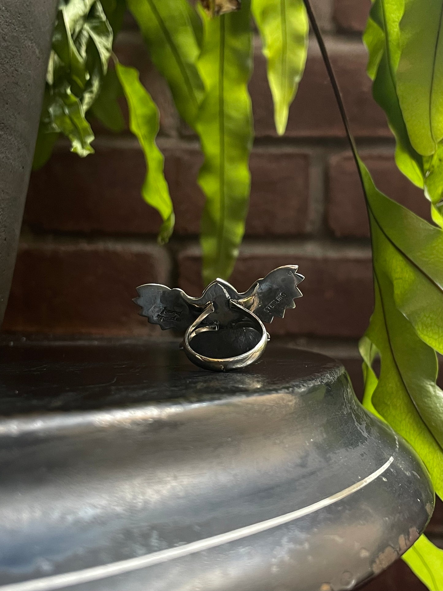 Spiny Oyster Thunderbird Ring | Sterling Silver 925 | Size 8 C734