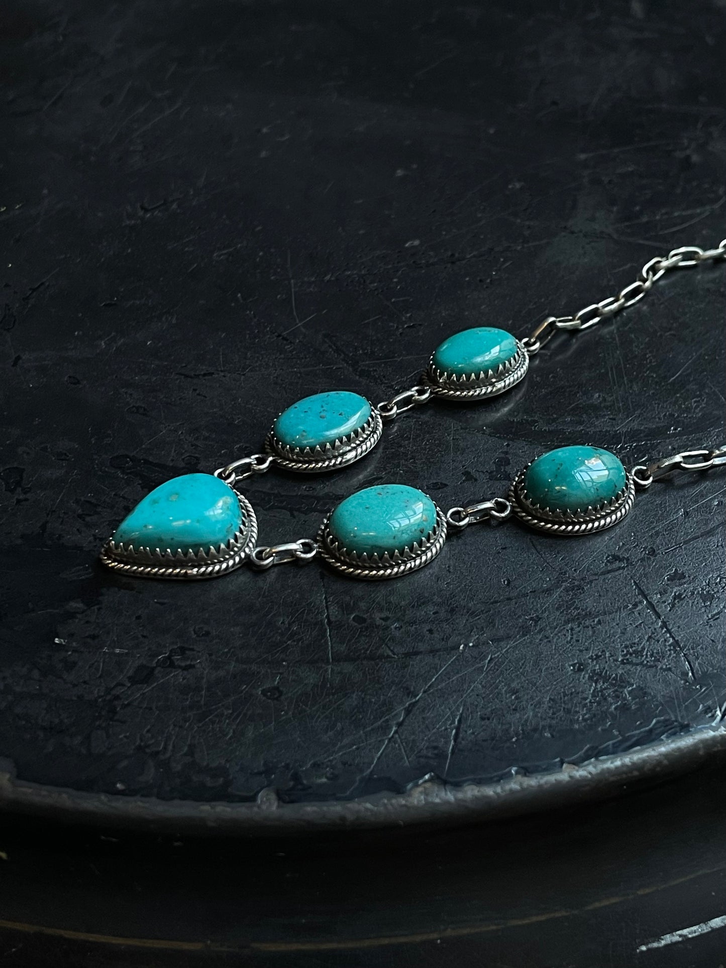 Kingman Lariat Turquoise Necklace | 925 Sterling Silver E330