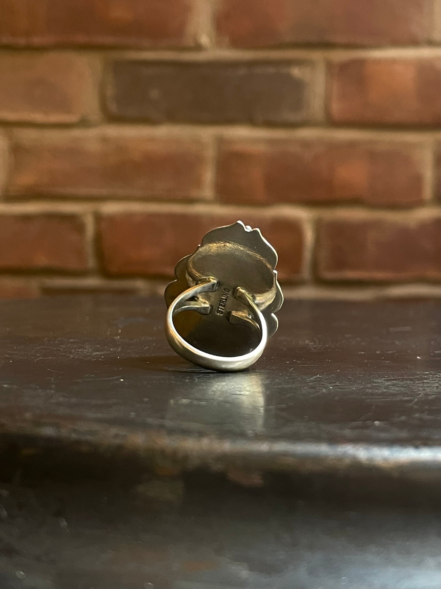 Pink Conch Tear Drop Ring Size 7.5 | Sterling Silver E911