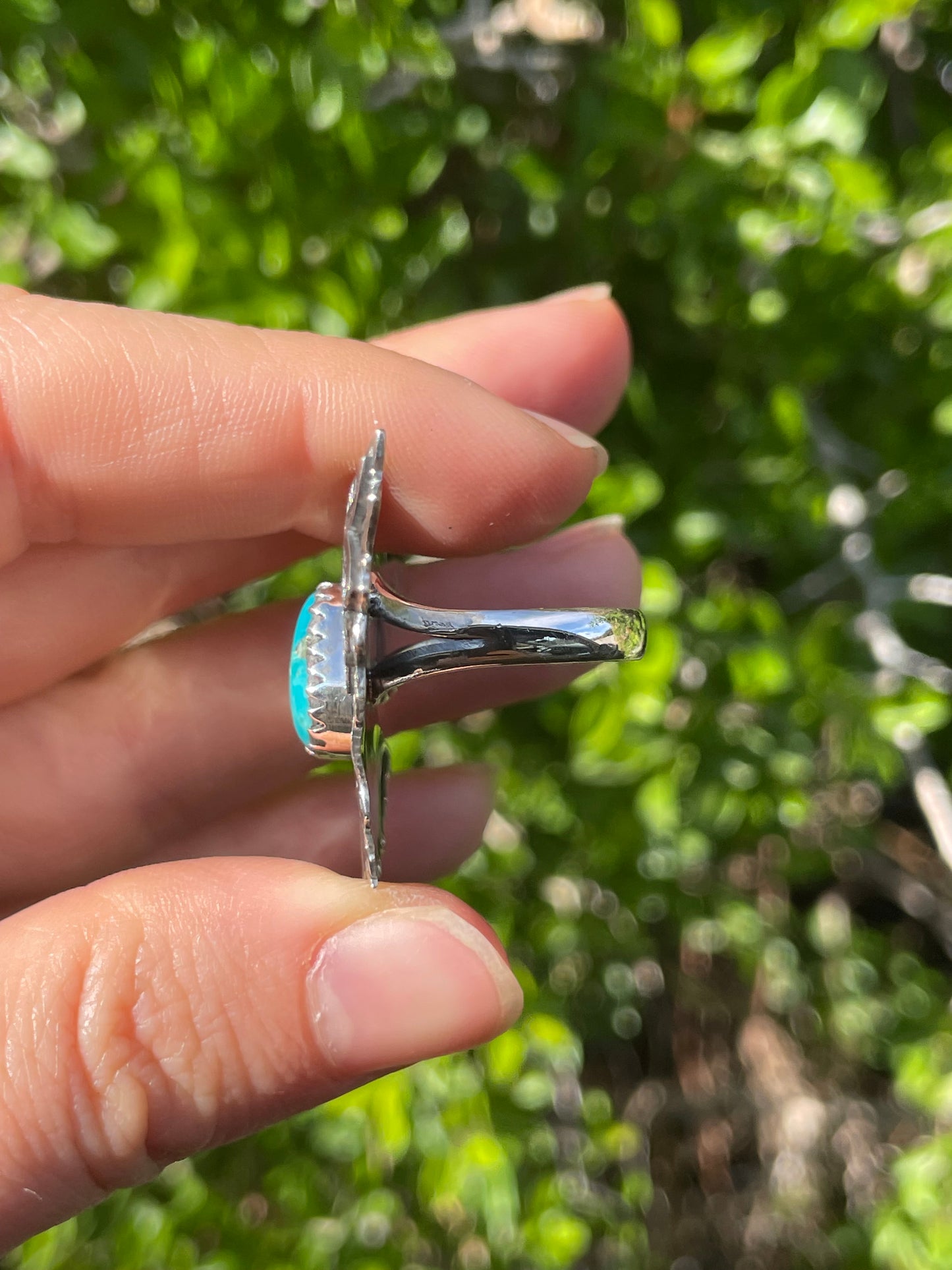 Turquoise Thunderbird Ring Size 7 | 925 Sterling Silver B560