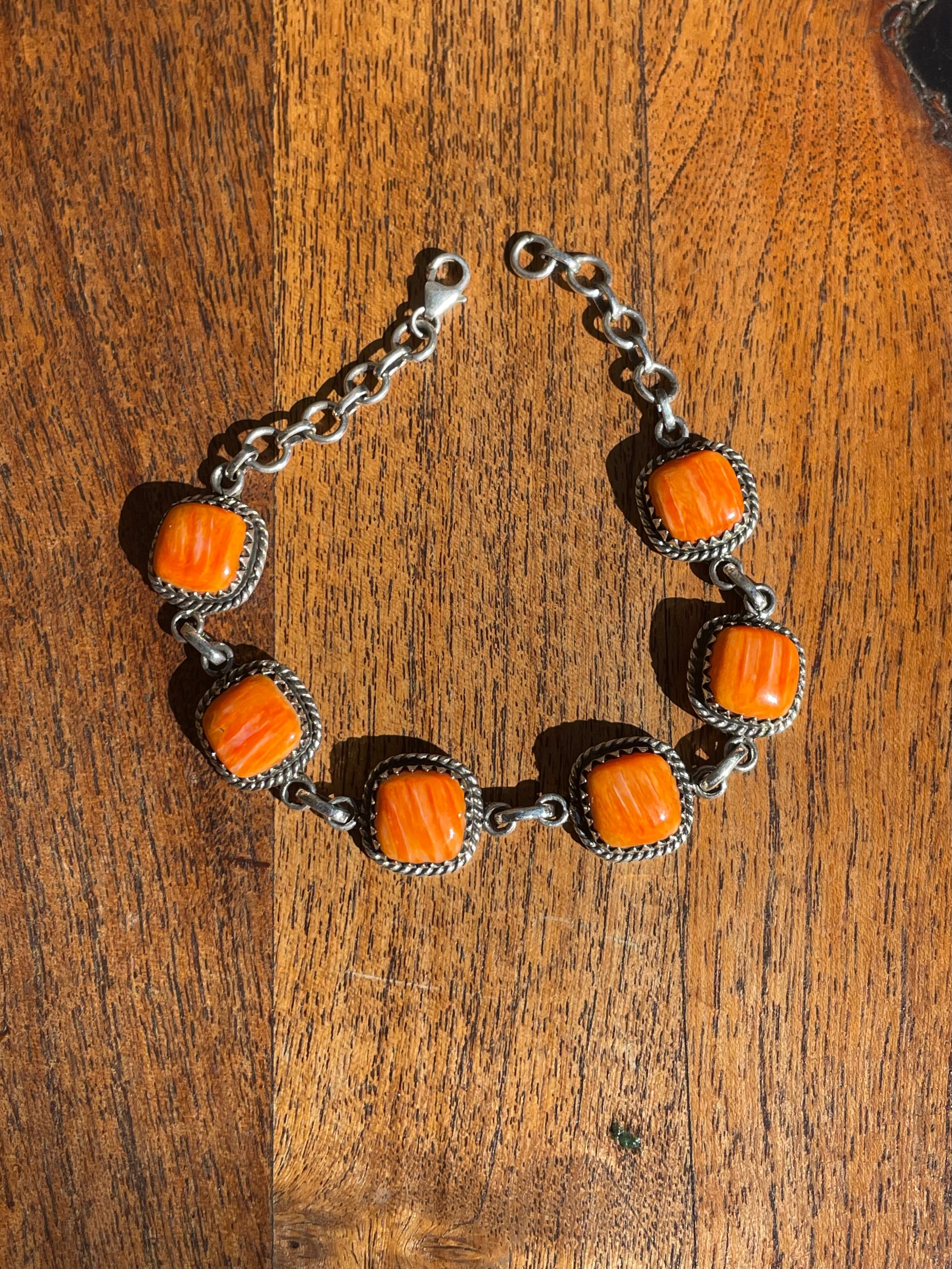Spiny Oyster Link Bracelet | 925 Sterling Silver C847