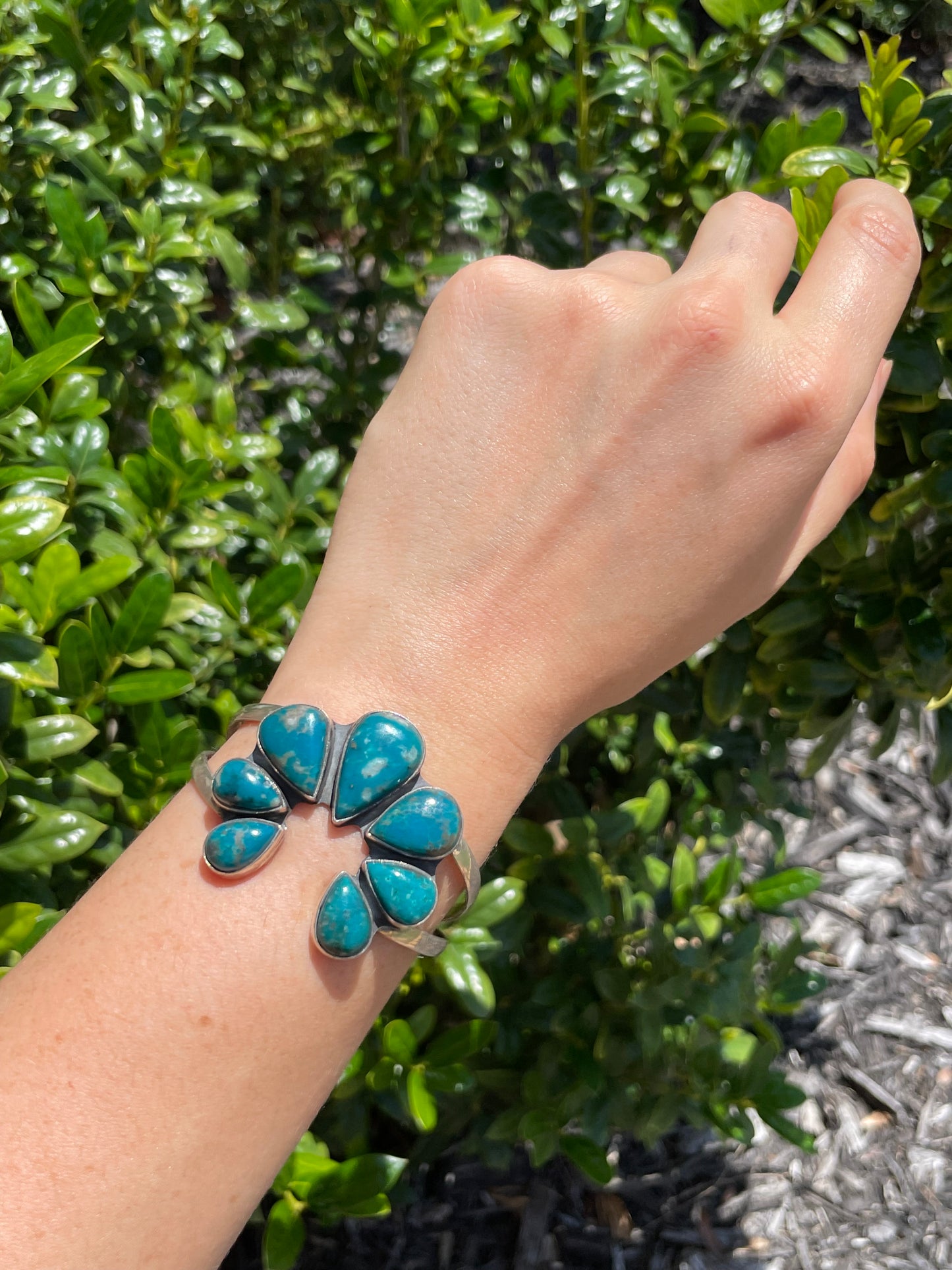 Kingman Turquoise Naja Cuff Bracelet | 925 Sterling Silver D156