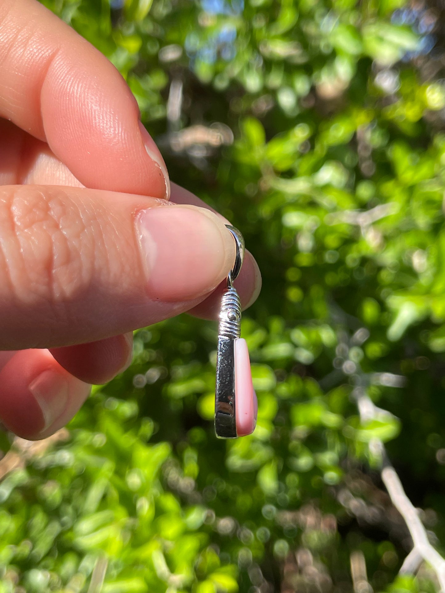 Pink Conch Fish Hook Pendant | 925 Sterling Silver B608