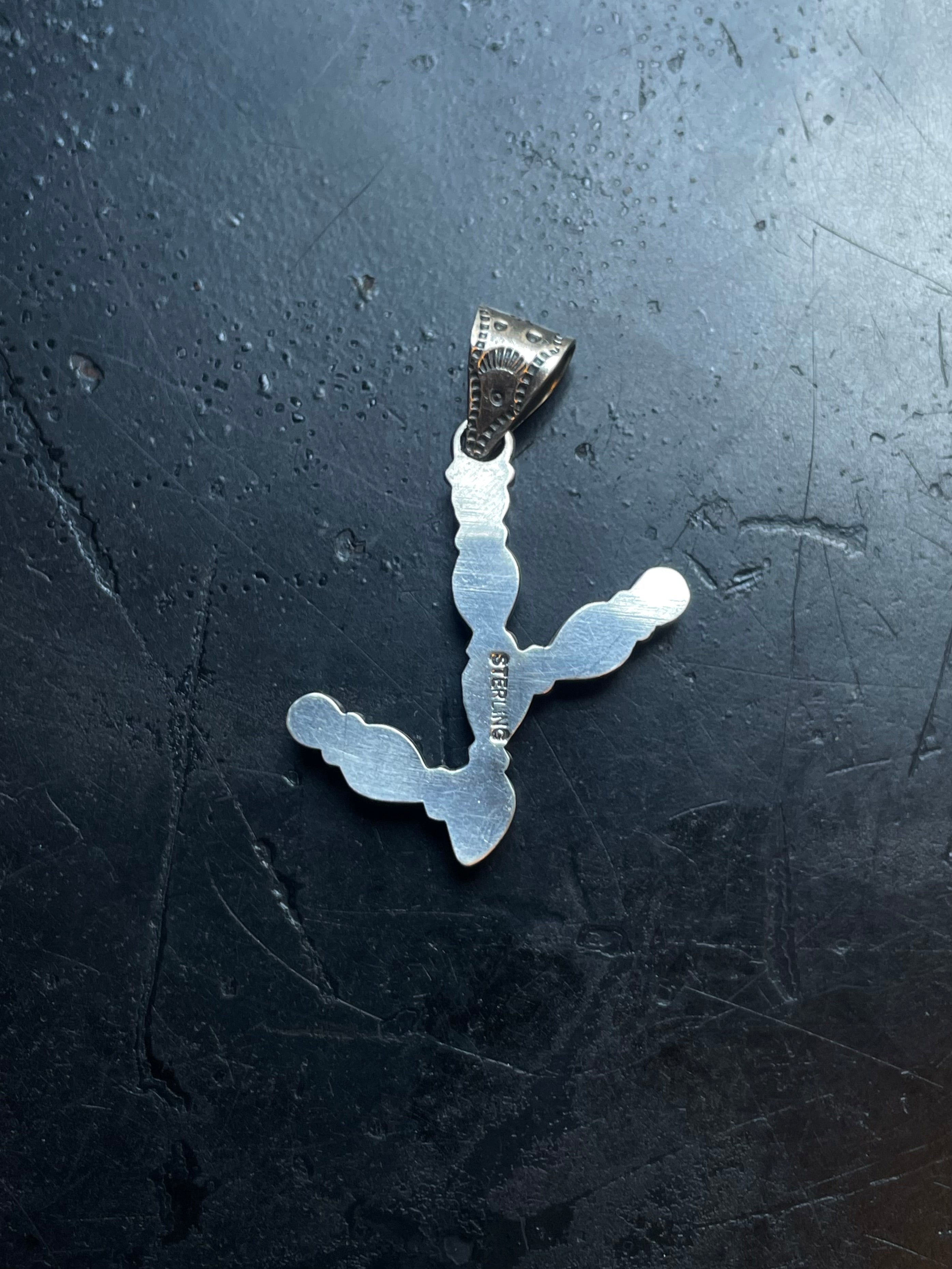 Turquoise Coral Cactus Pendant | 925 Sterling Silver E521