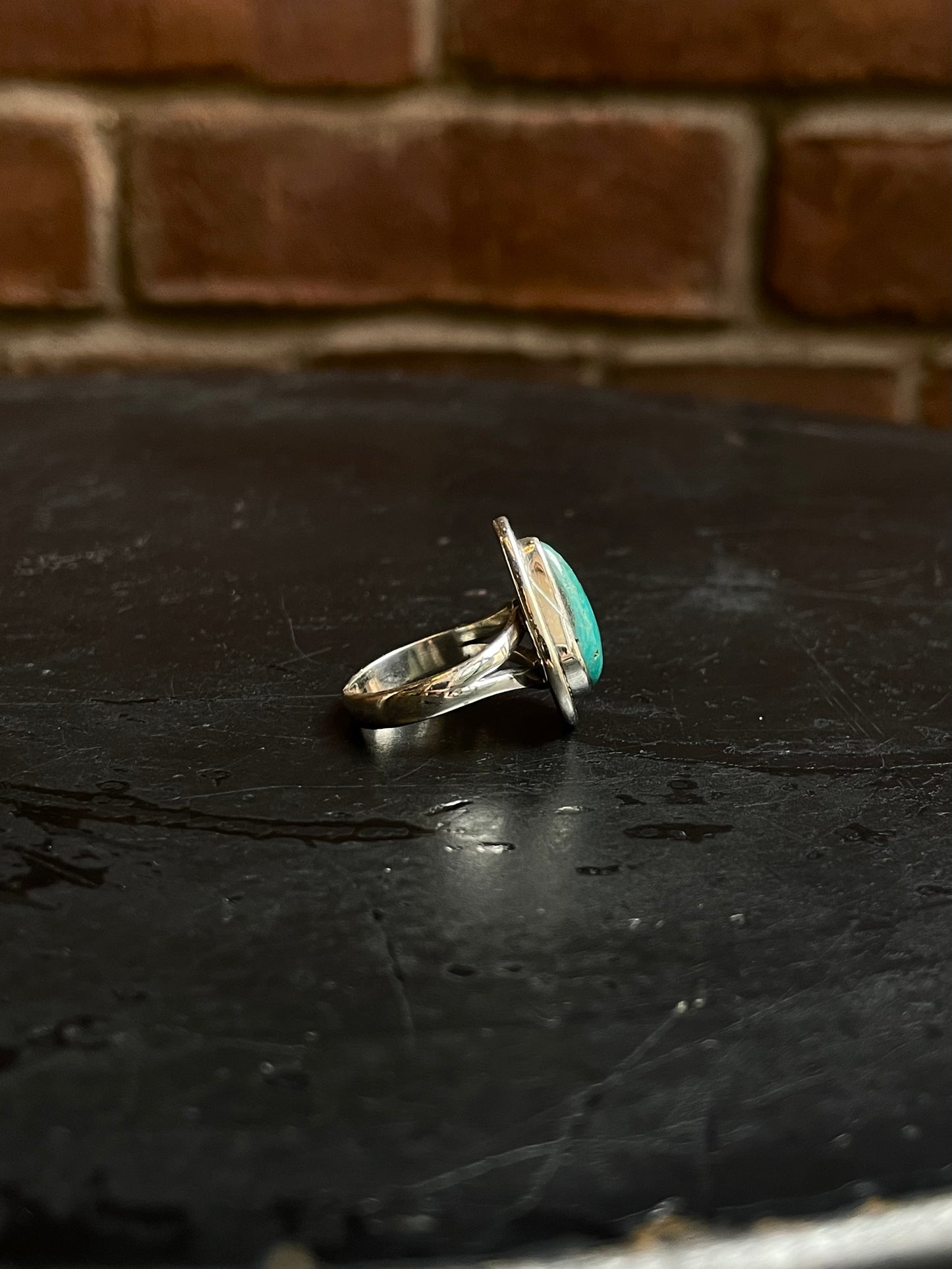 Kingman Turquoise Teardrop Ring Size 7 | 925 Sterling Silver Southwest E122