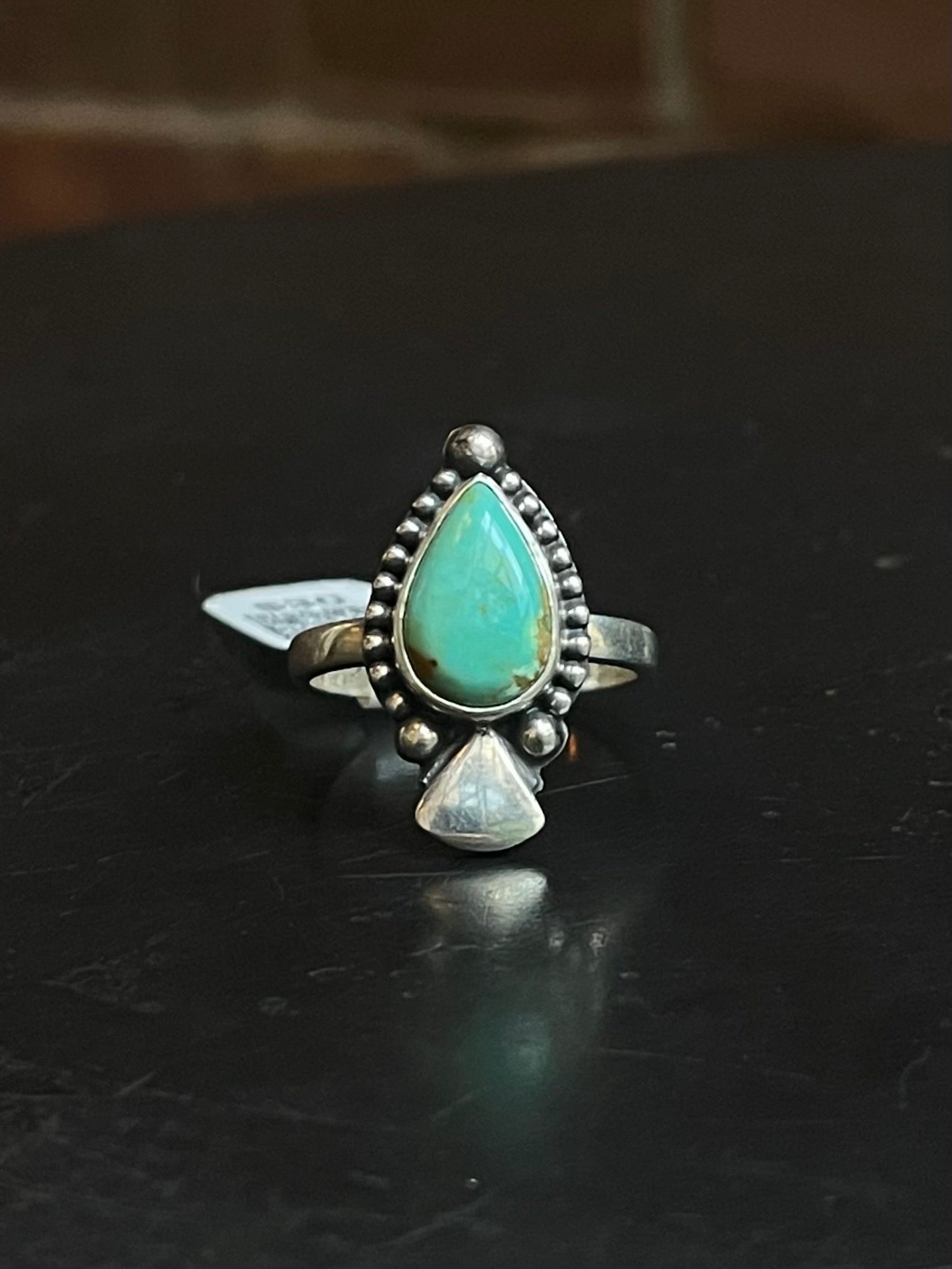 Kingman Turquoise Dainty Ring | Sterling Silver | Size 7 | A435