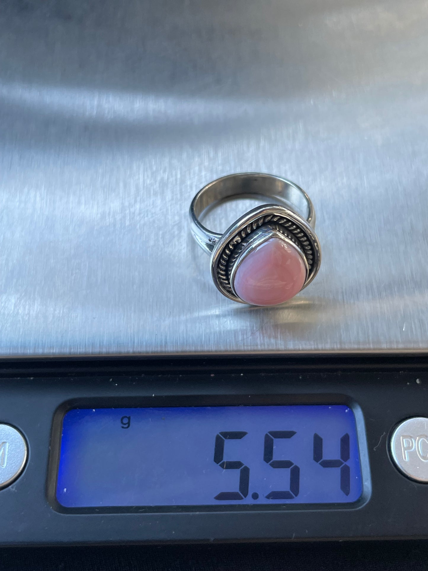 Pink Conch Teardrop Ring Size 6 | 925 Sterling Silver Southwest D104