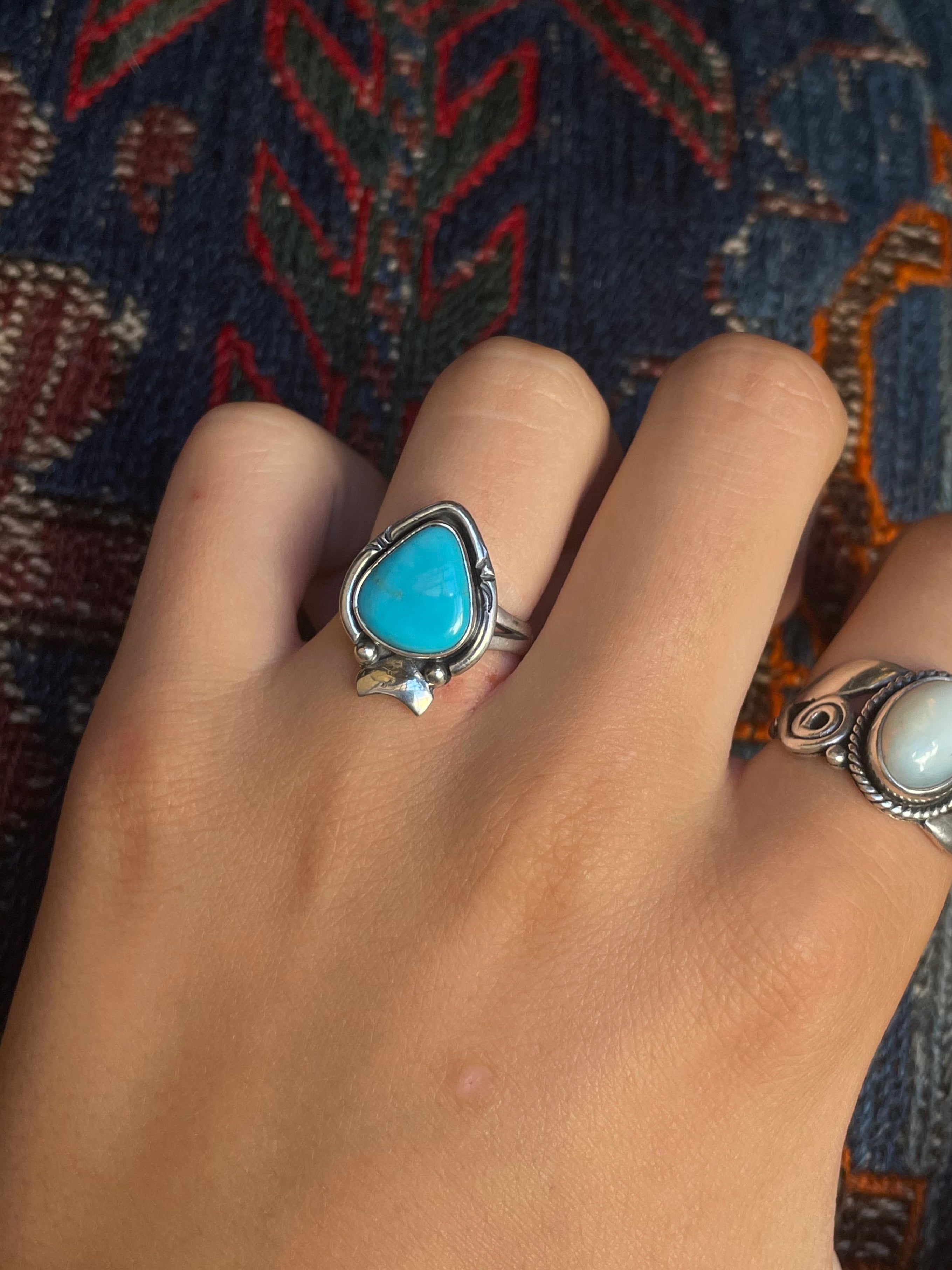 Kingman Turquoise Ring | Sterling Silver | Size 7 G354