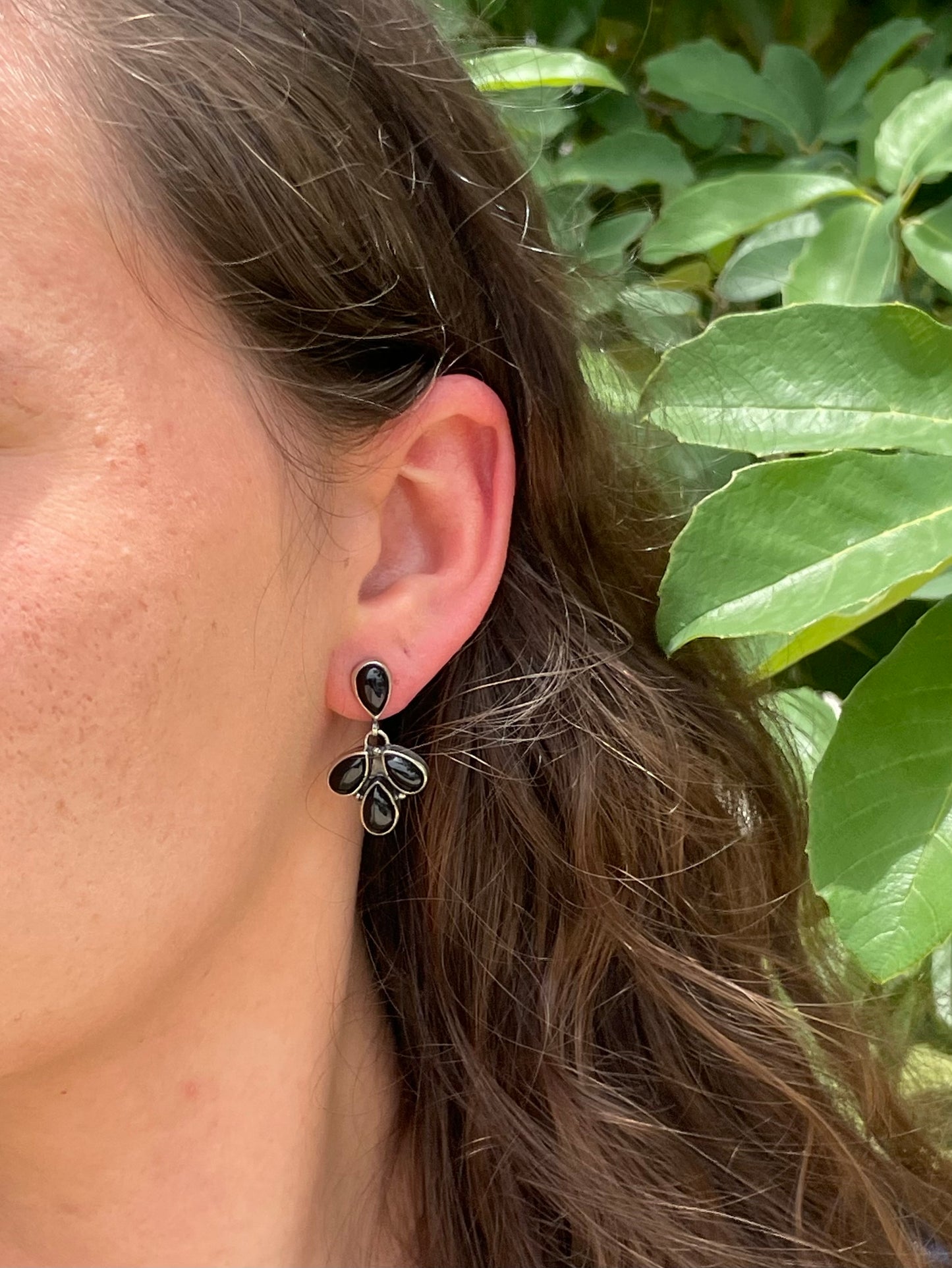 Black Onyx Stud Earrings | 925 Sterling Silver D191