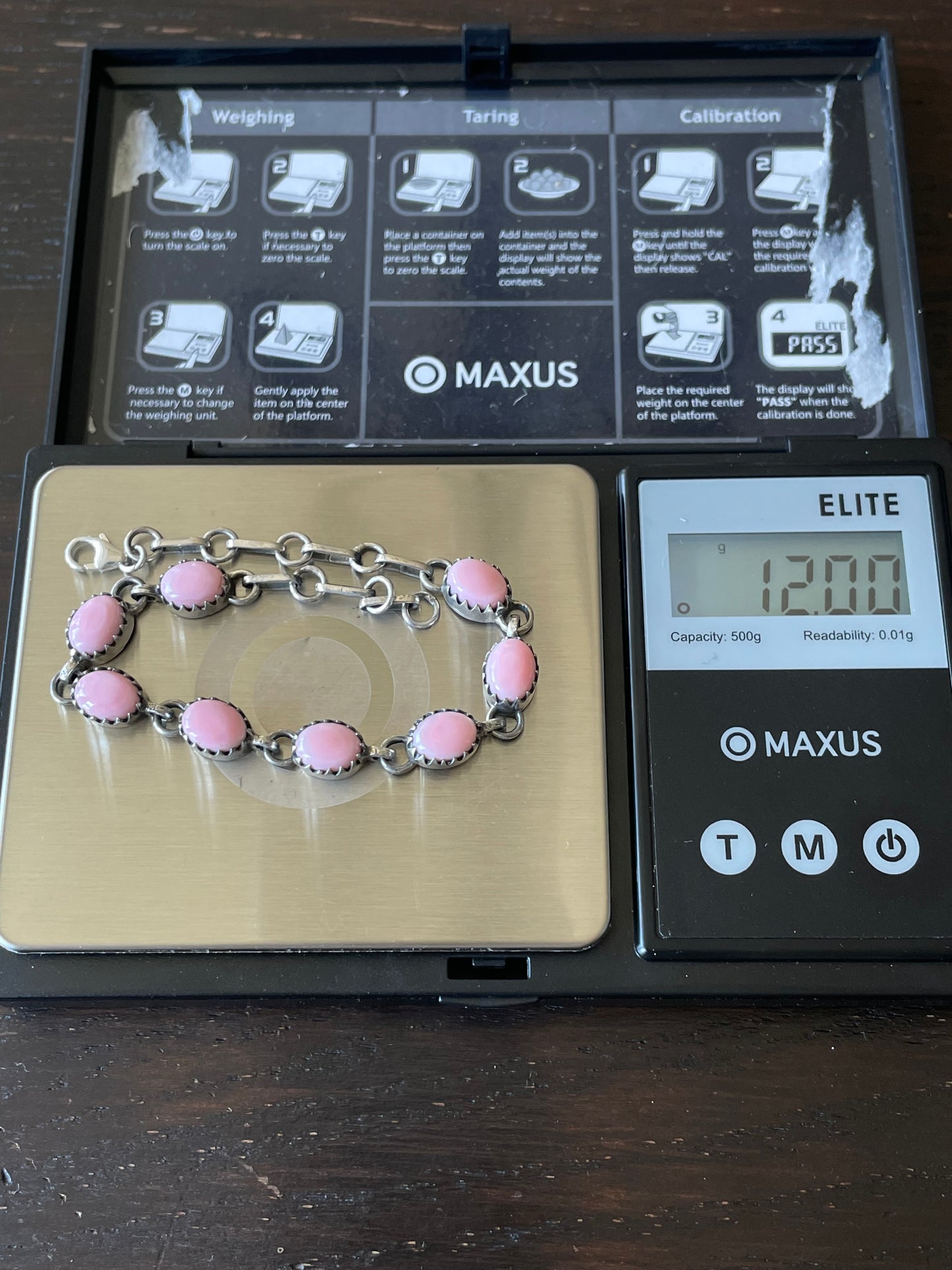 Pink Conch Link Bracelet | Sterling Silver E836