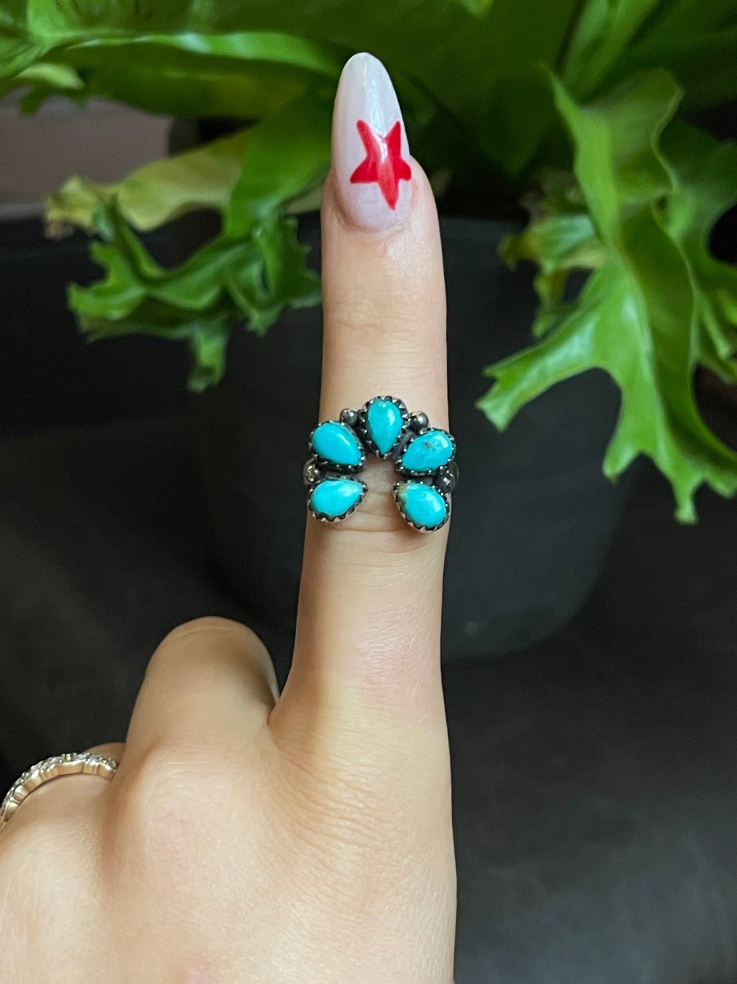 Kingman Turquoise Naja Ring Size 8 | 925 Sterling Silver G492