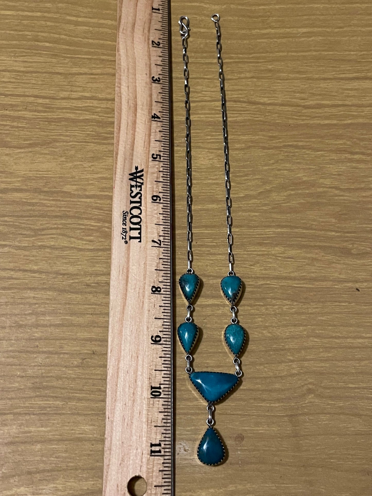 Kingman Turquoise Lariat Necklace | 925 Sterling Silver G409