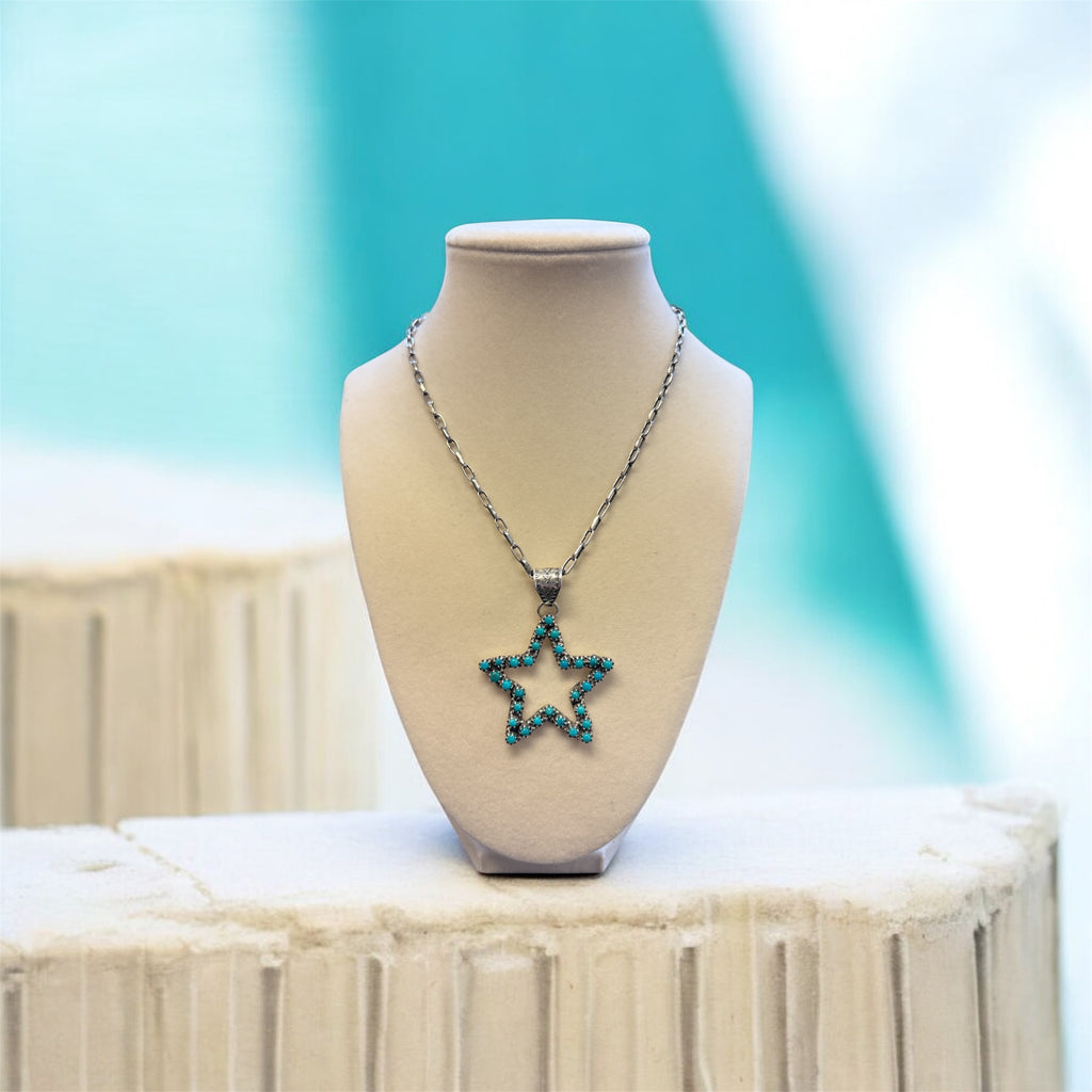 Kingman Turquoise Star Pendant | 925 Sterling Silver KAT01