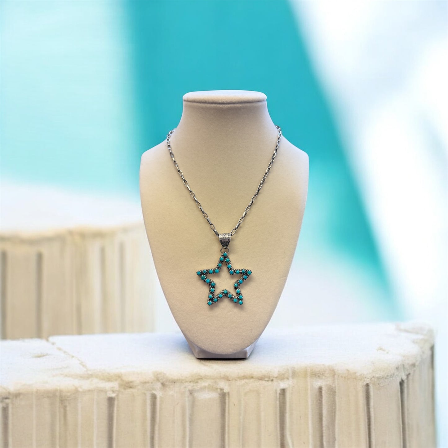 Kingman Turquoise Star Pendant | 925 Sterling Silver KAT01