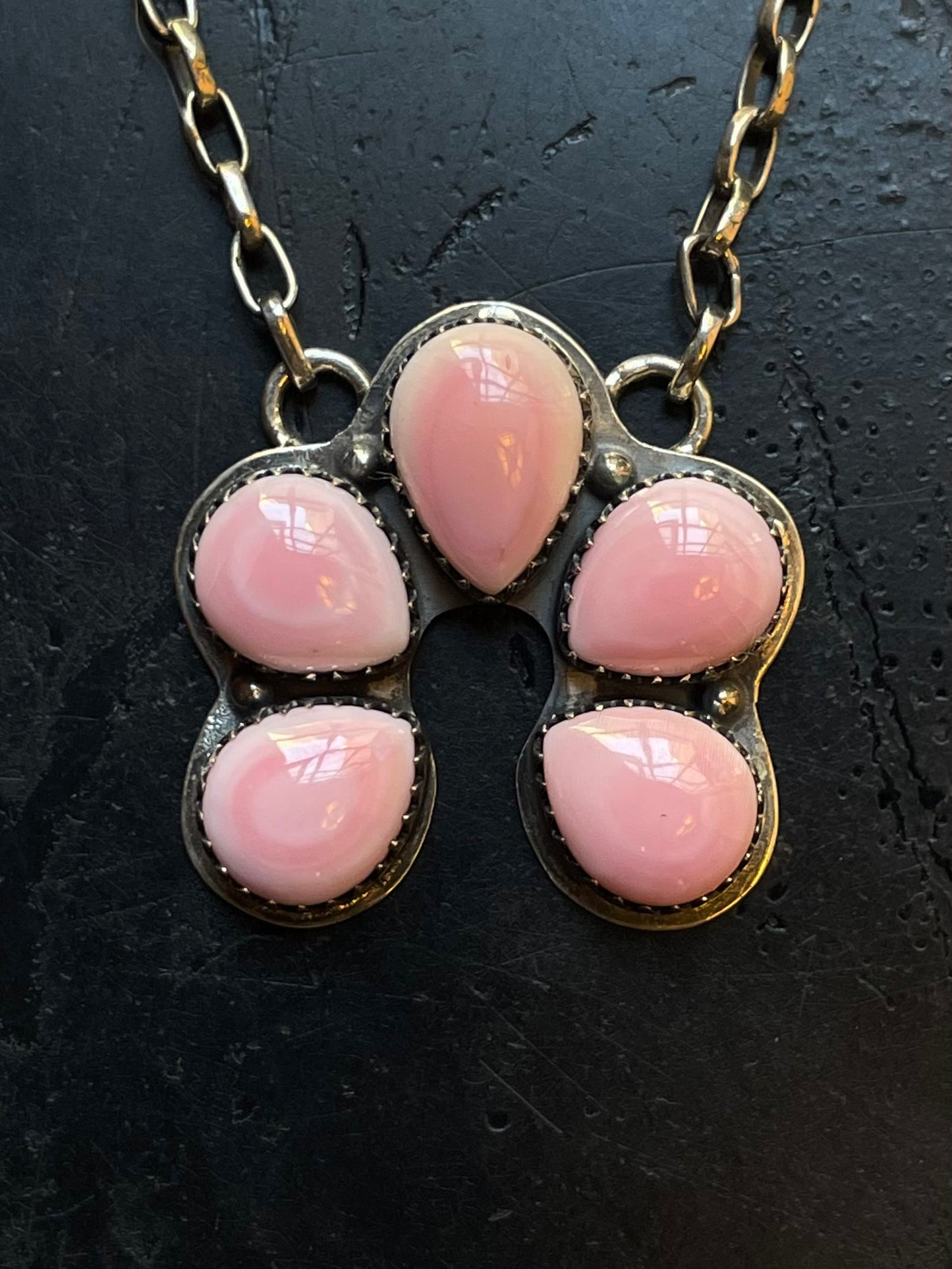 Pink Conch Naja Necklace | Sterling Silver E932