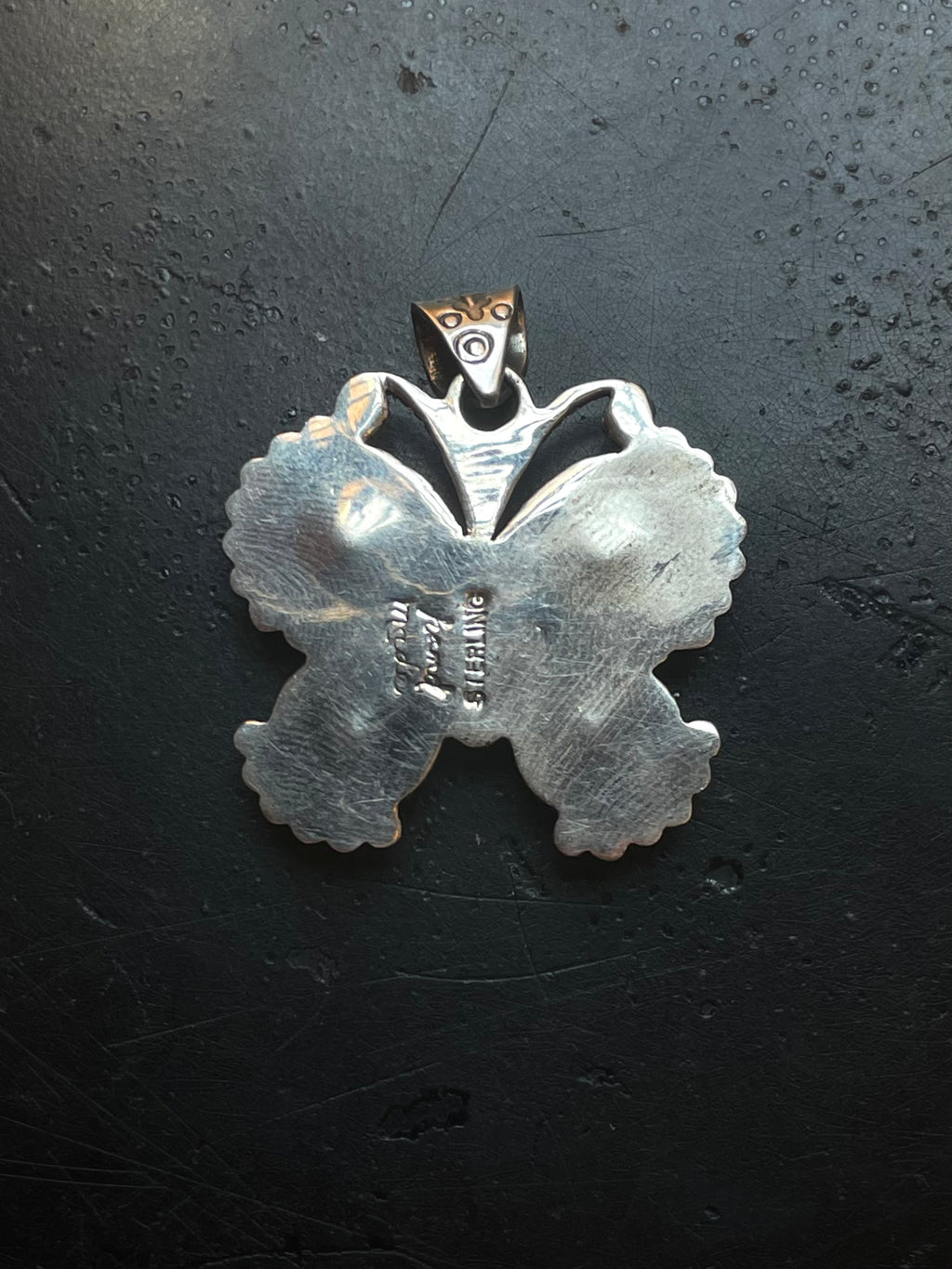Pink Conch Butterfly Pendant | Sterling Silver G444