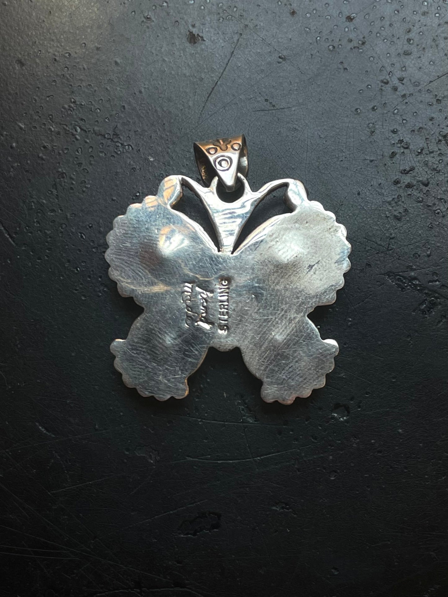 Pink Conch Butterfly Pendant | Sterling Silver G444