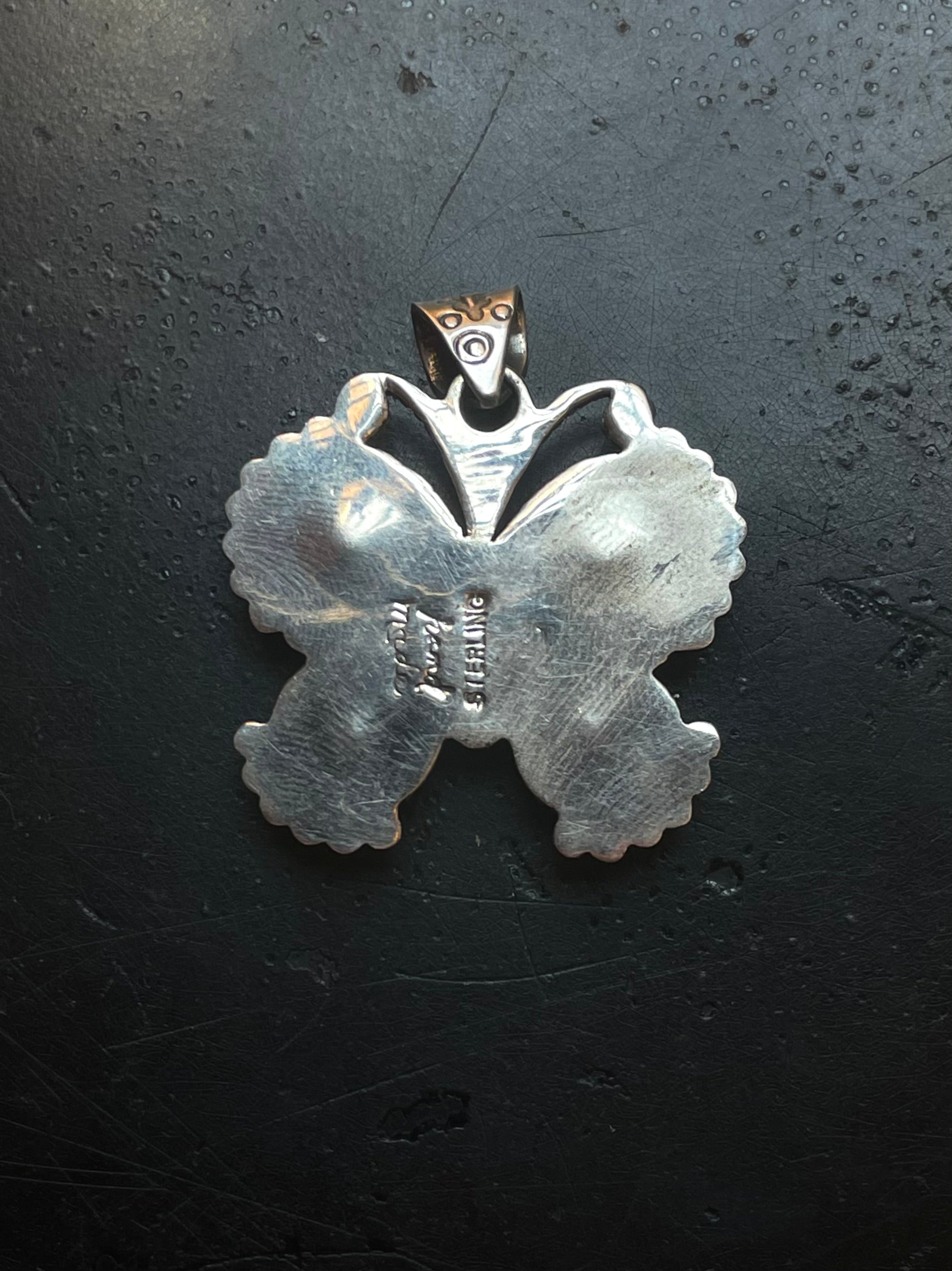 Pink Conch Butterfly Pendant | Sterling Silver G444