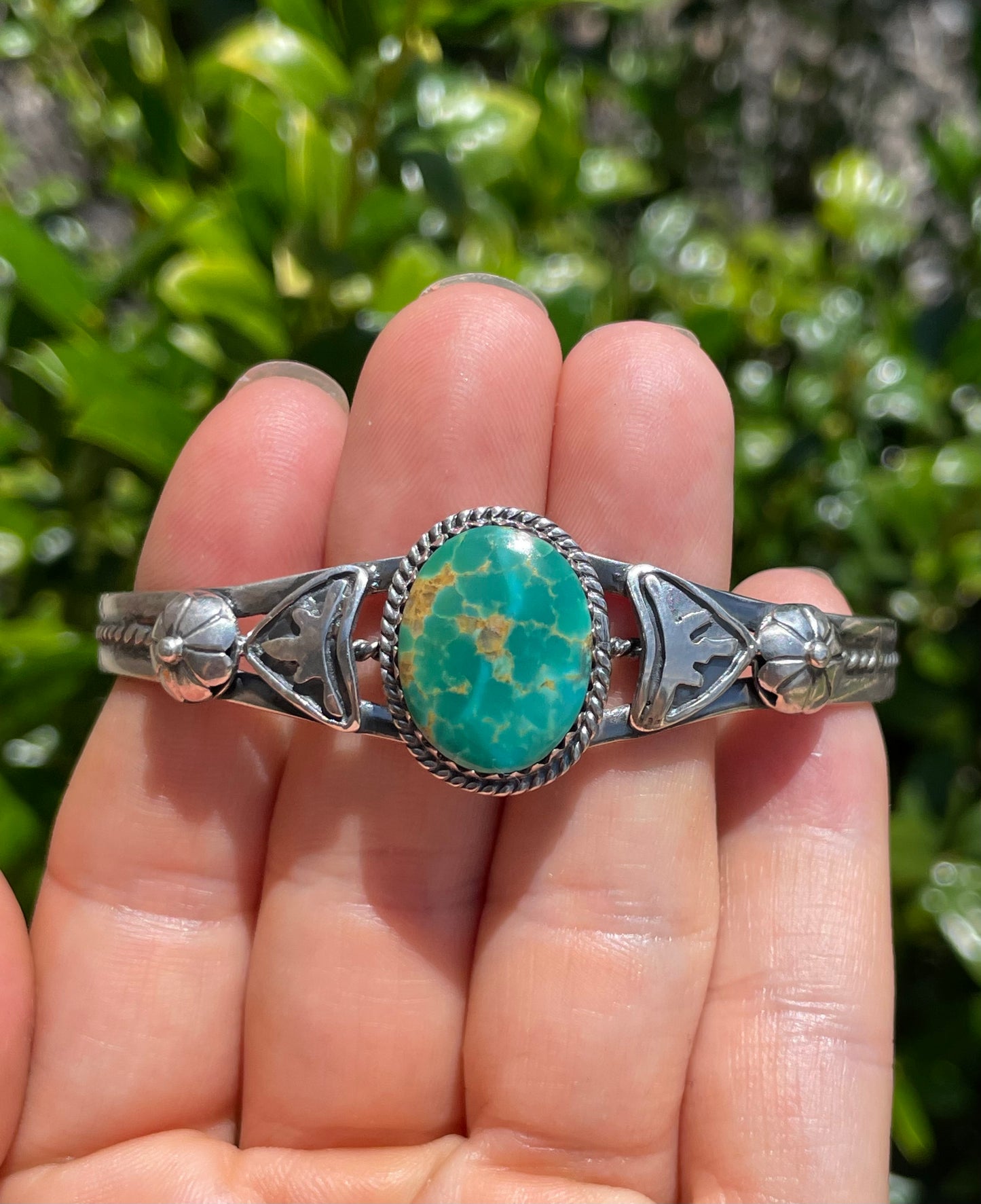Kingman Turquoise Cuff Bracelet | 925 Sterling Silver D148